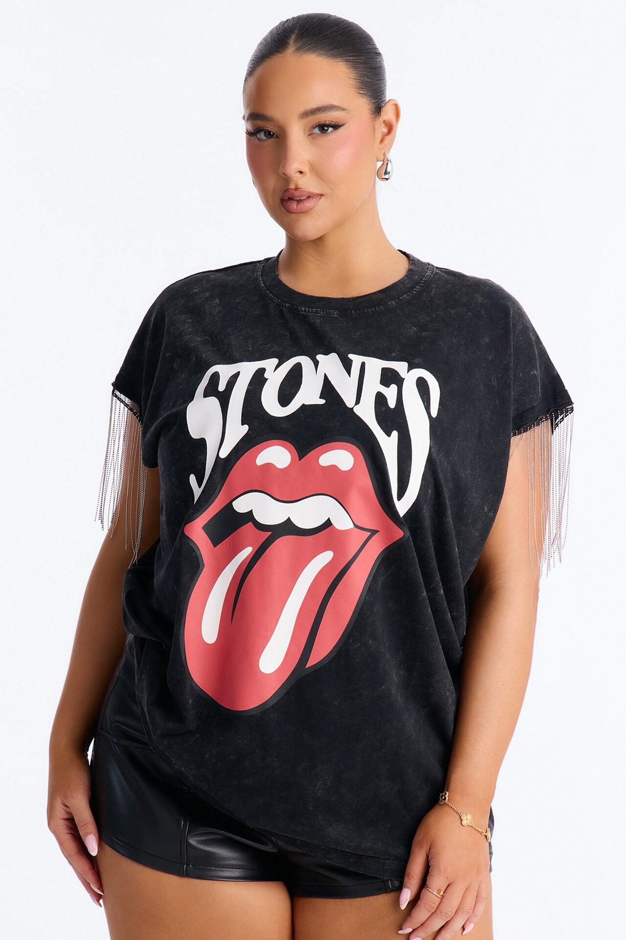 Rolling Stones Chain Sleeve Tee - Black
