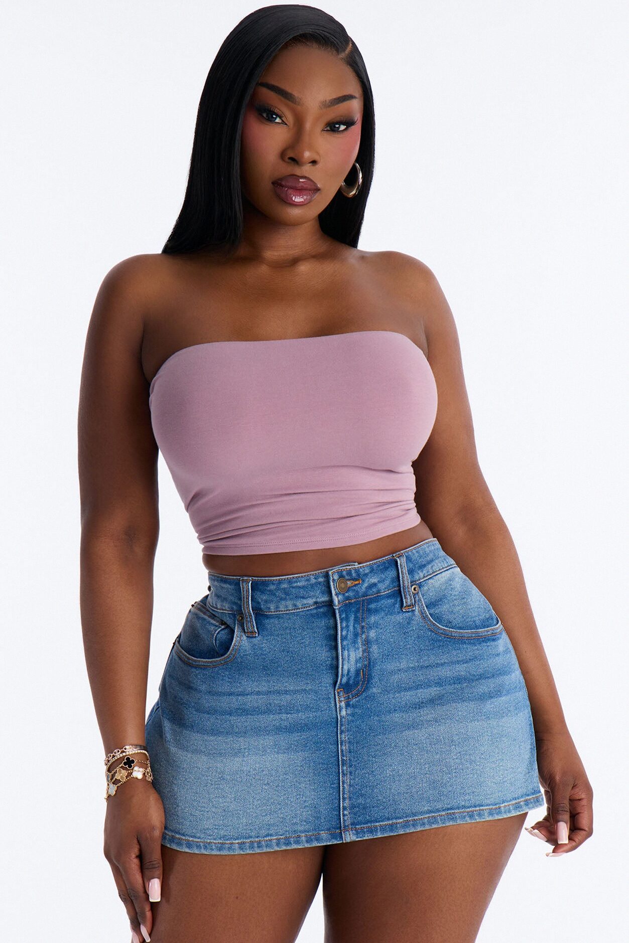 Lyla Double Lined Tube Top - Lilac