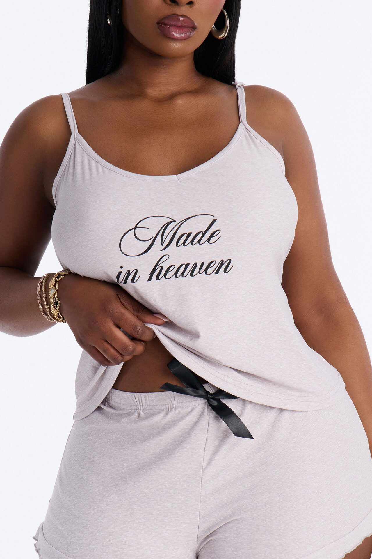 Made In Heaven Cami PJ Short Set - Heather Grey