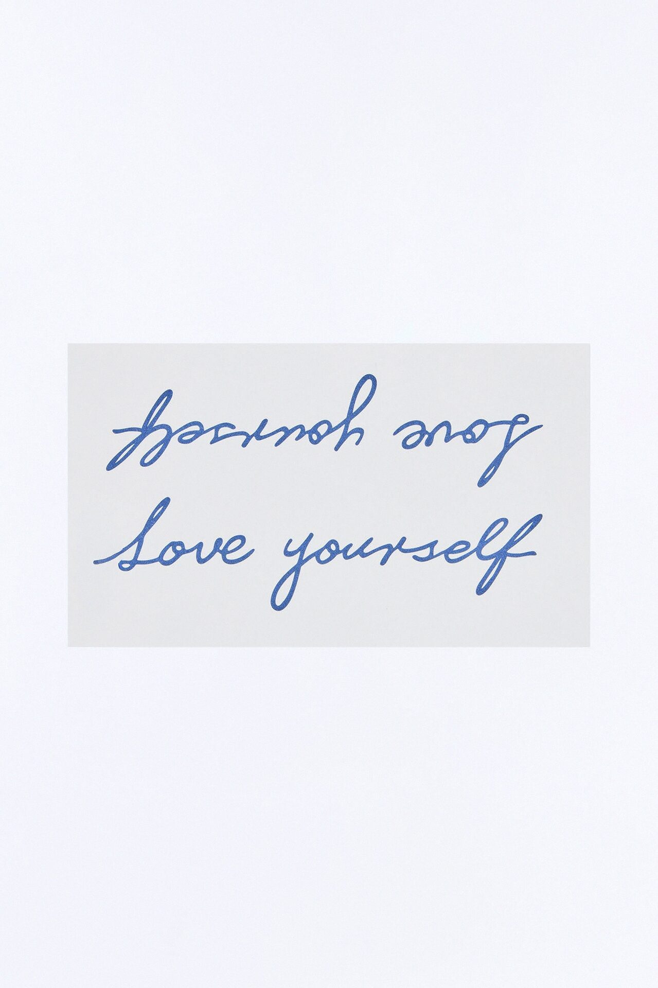Love Yourself Set Of Two Temporary Tattoo - Blue