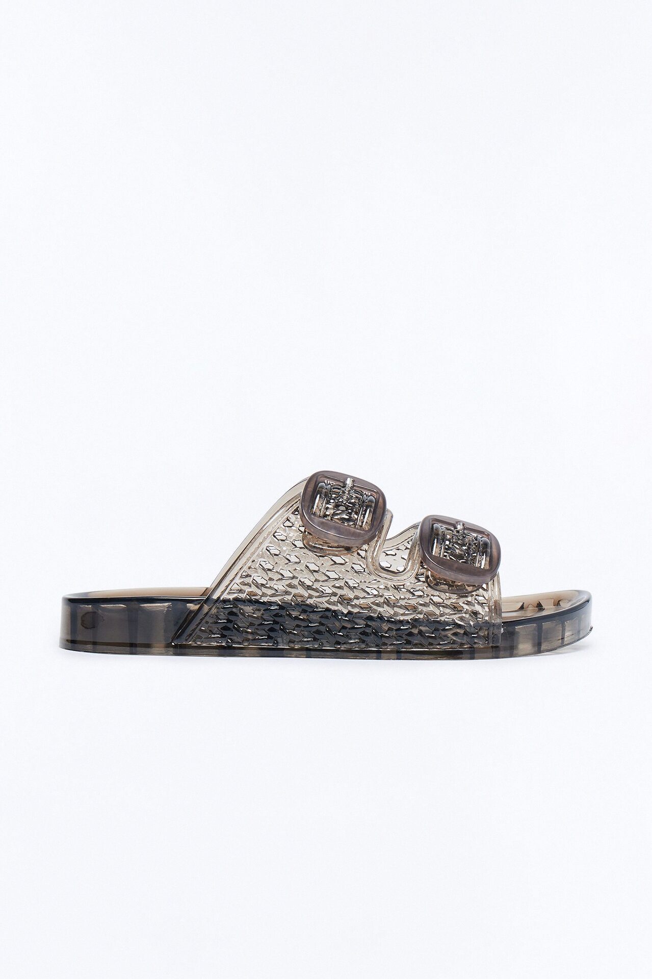 Lainey Jelly Glitter Slides - Black