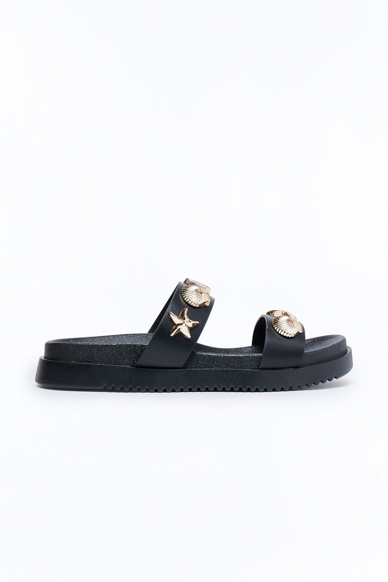 Zoiey Shell Slides - Black