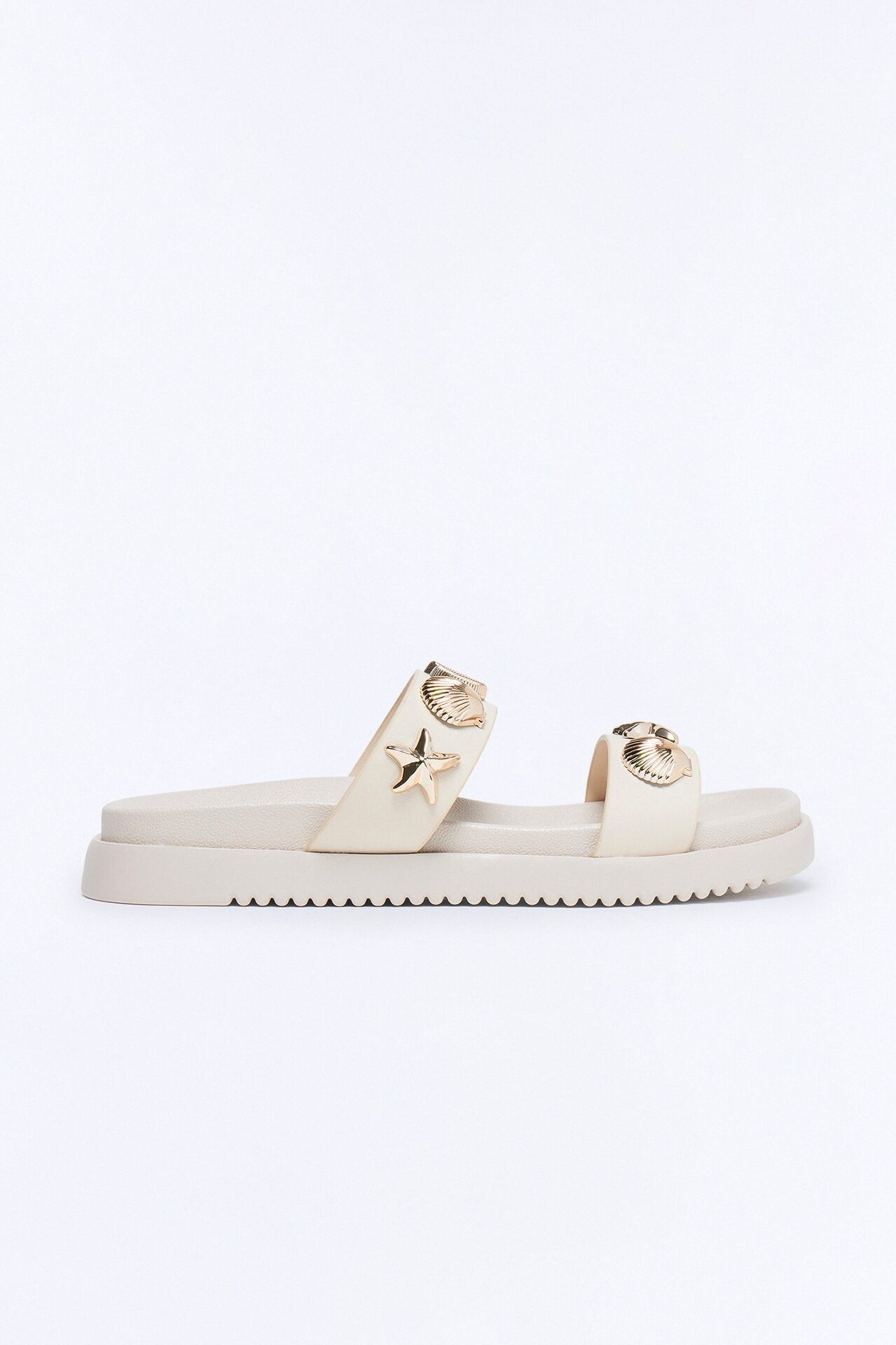 Zoiey Shell Slides - Beige