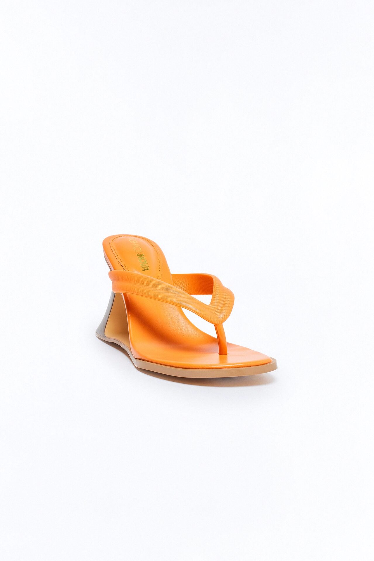 Paros Thong Wedges - Orange