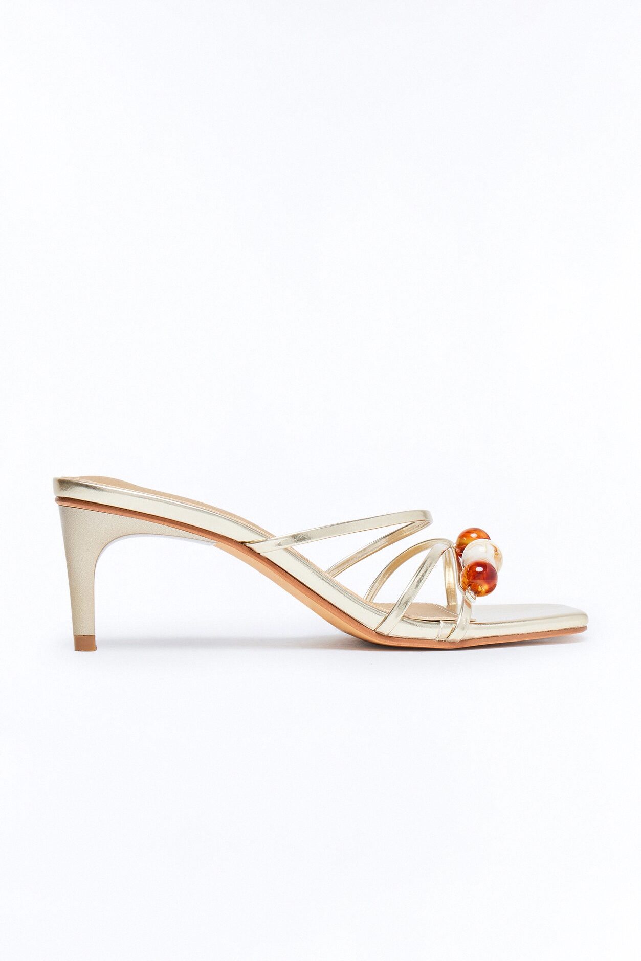 Spruce Beaded Mules - Gold