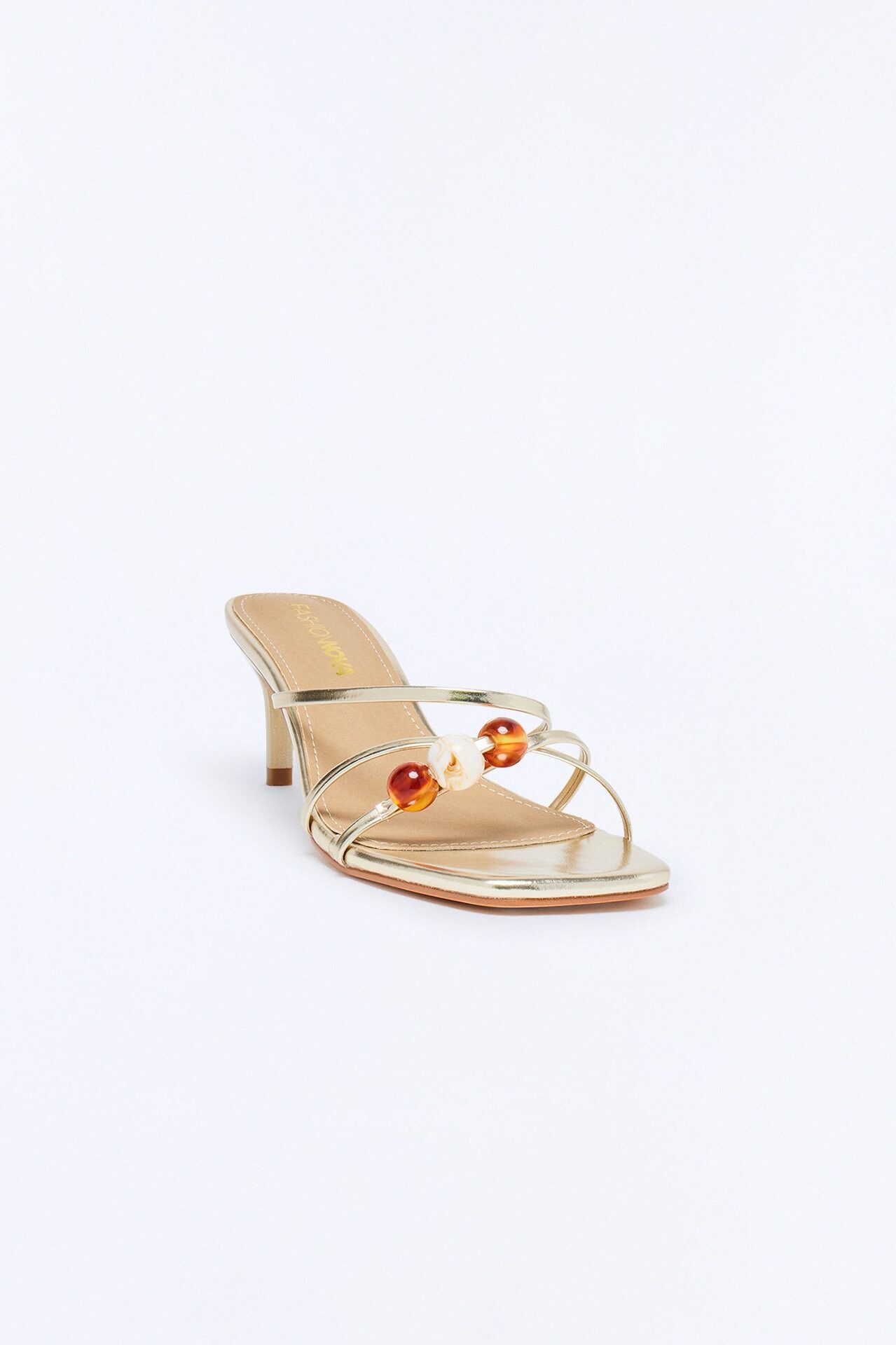 Spruce Beaded Mules - Gold
