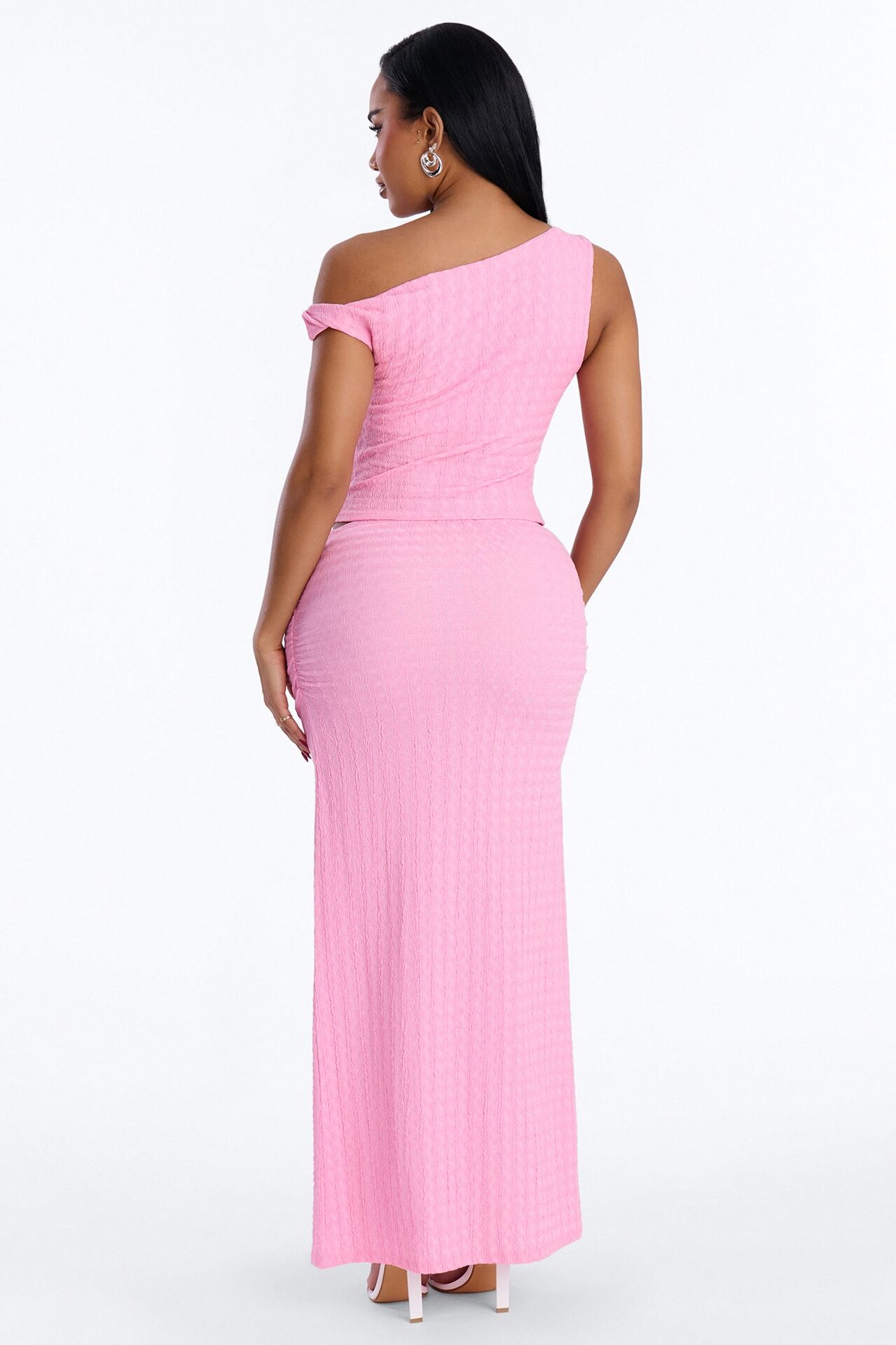 Leona Jacquard Maxi Skirt Set - Pink