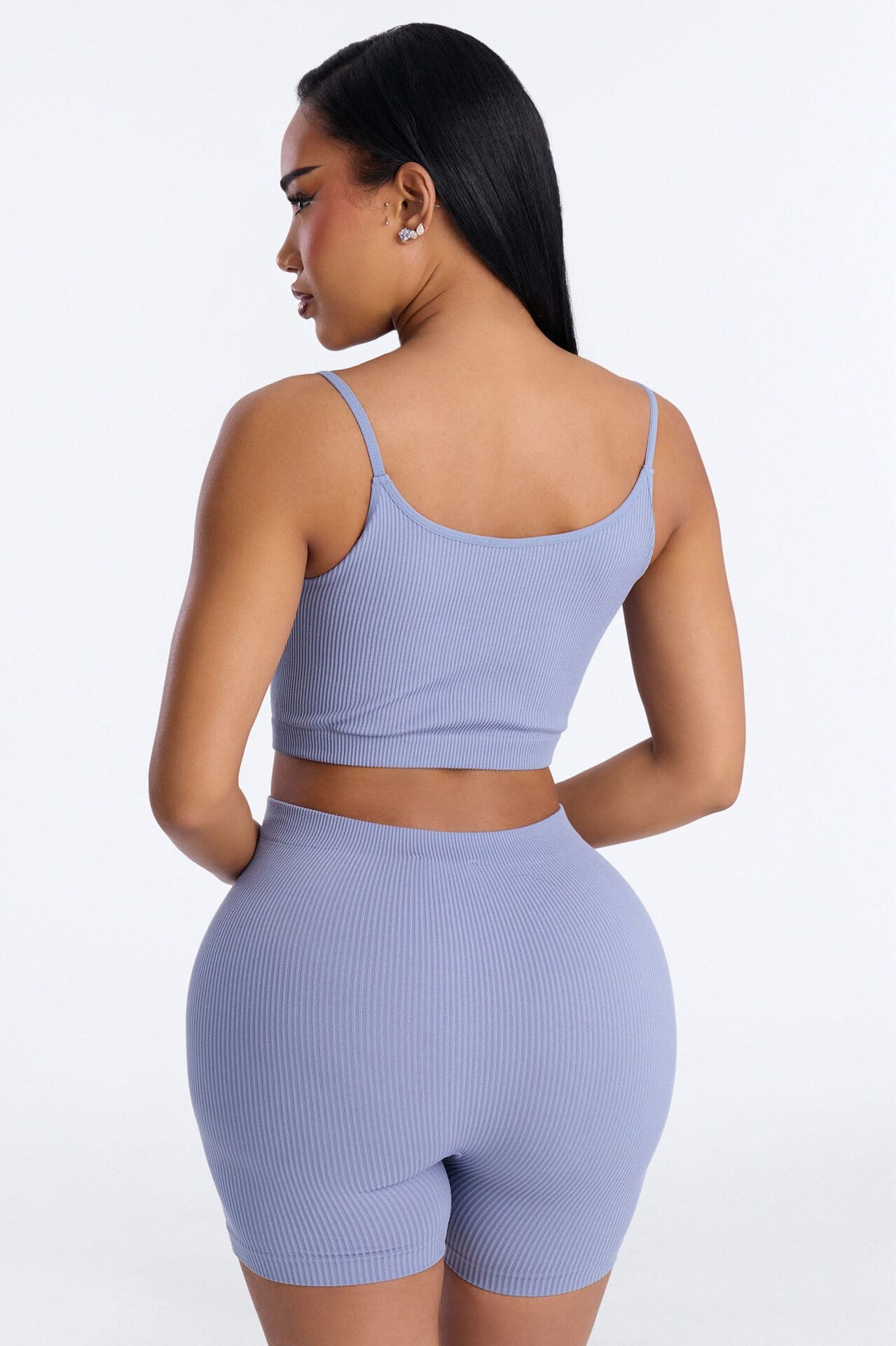 Chloe Seamless Short Set - Slate Blue