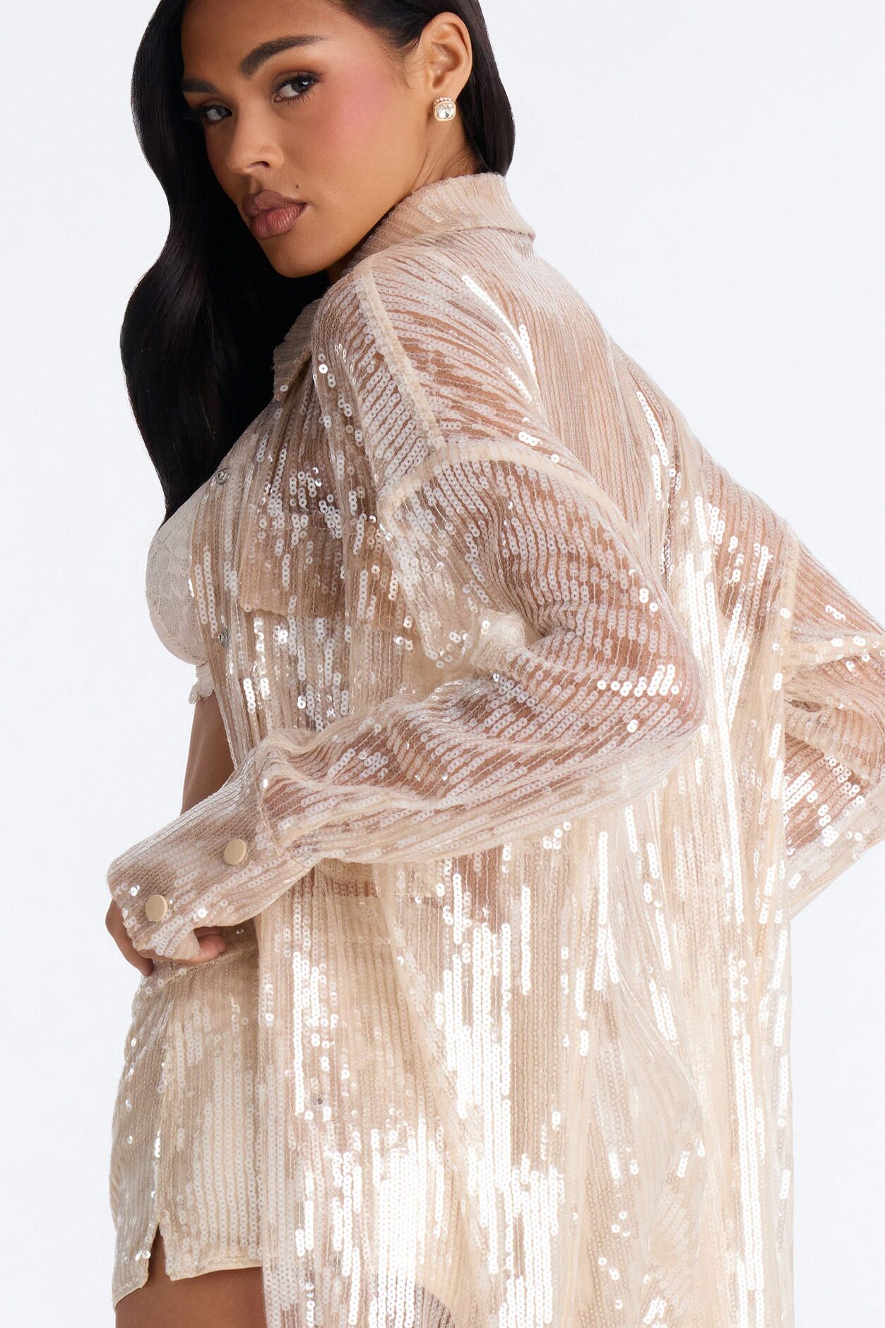 Sedonia Sequin Short Set - Nude