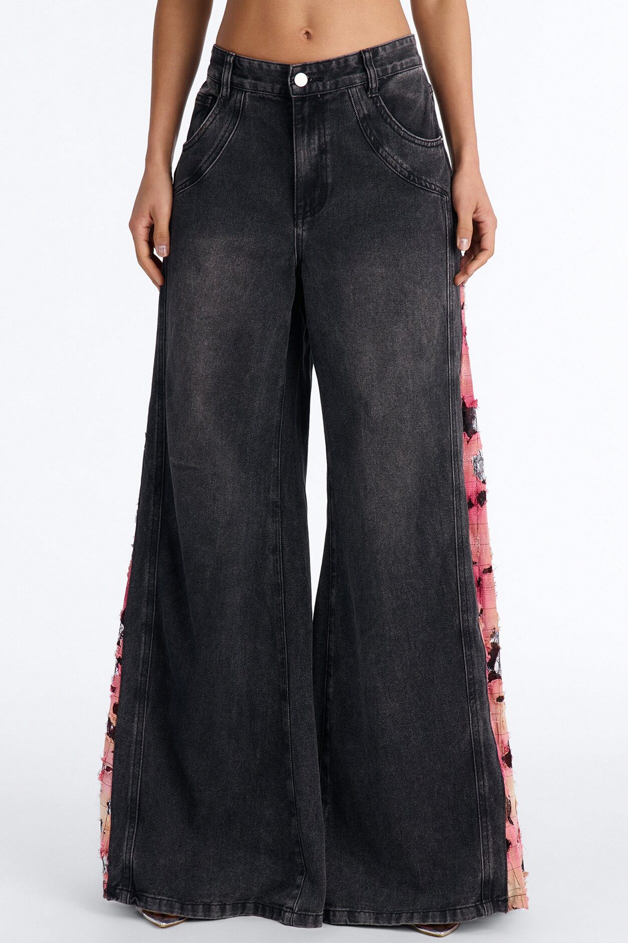 Pure Emotion Mid Rise Wide Leg Jeans - Black Wash