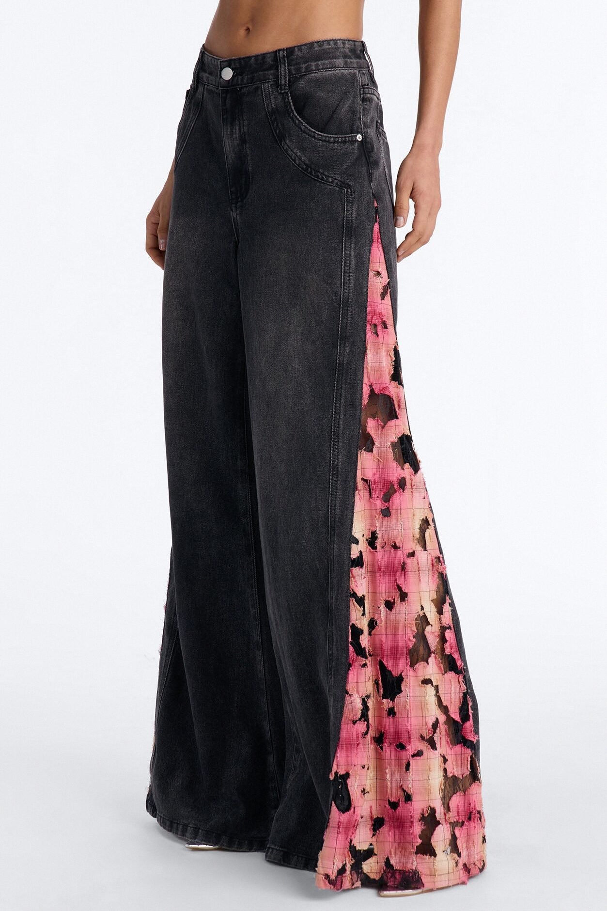 Pure Emotion Mid Rise Wide Leg Jeans - Black Wash