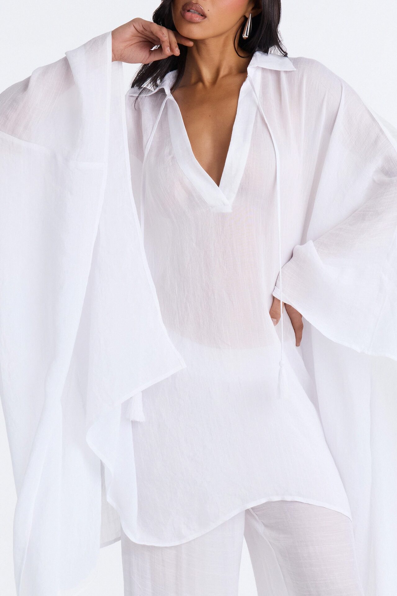 Addison Linen Pant Set - White