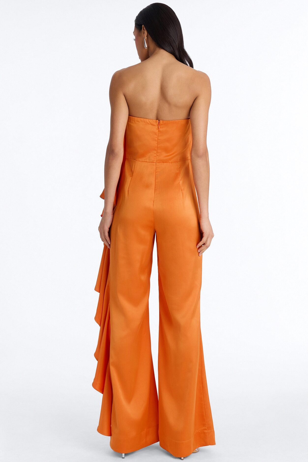 Sylva Draped Wide Leg Jumpsuit - Orange