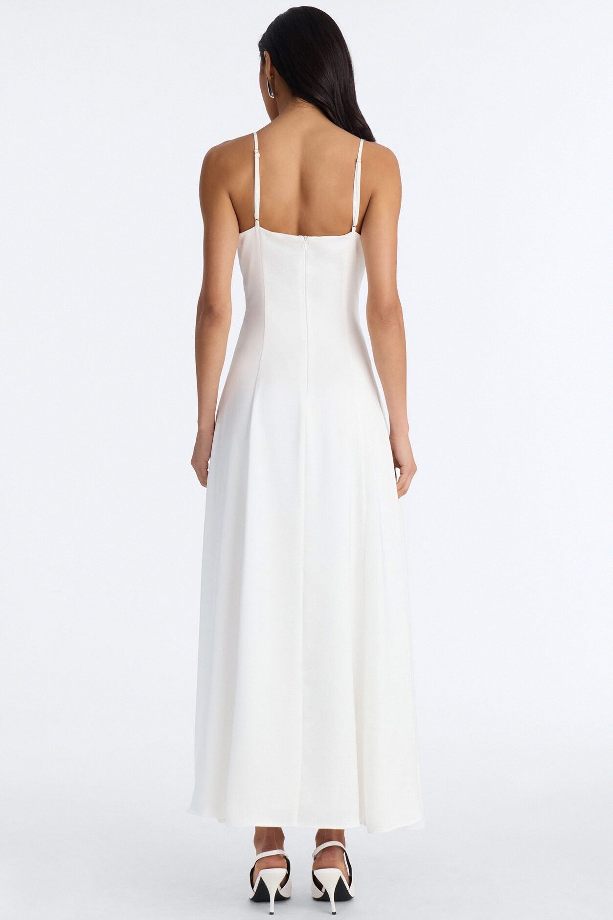 Analeigh Lace Satin Maxi Dress - White