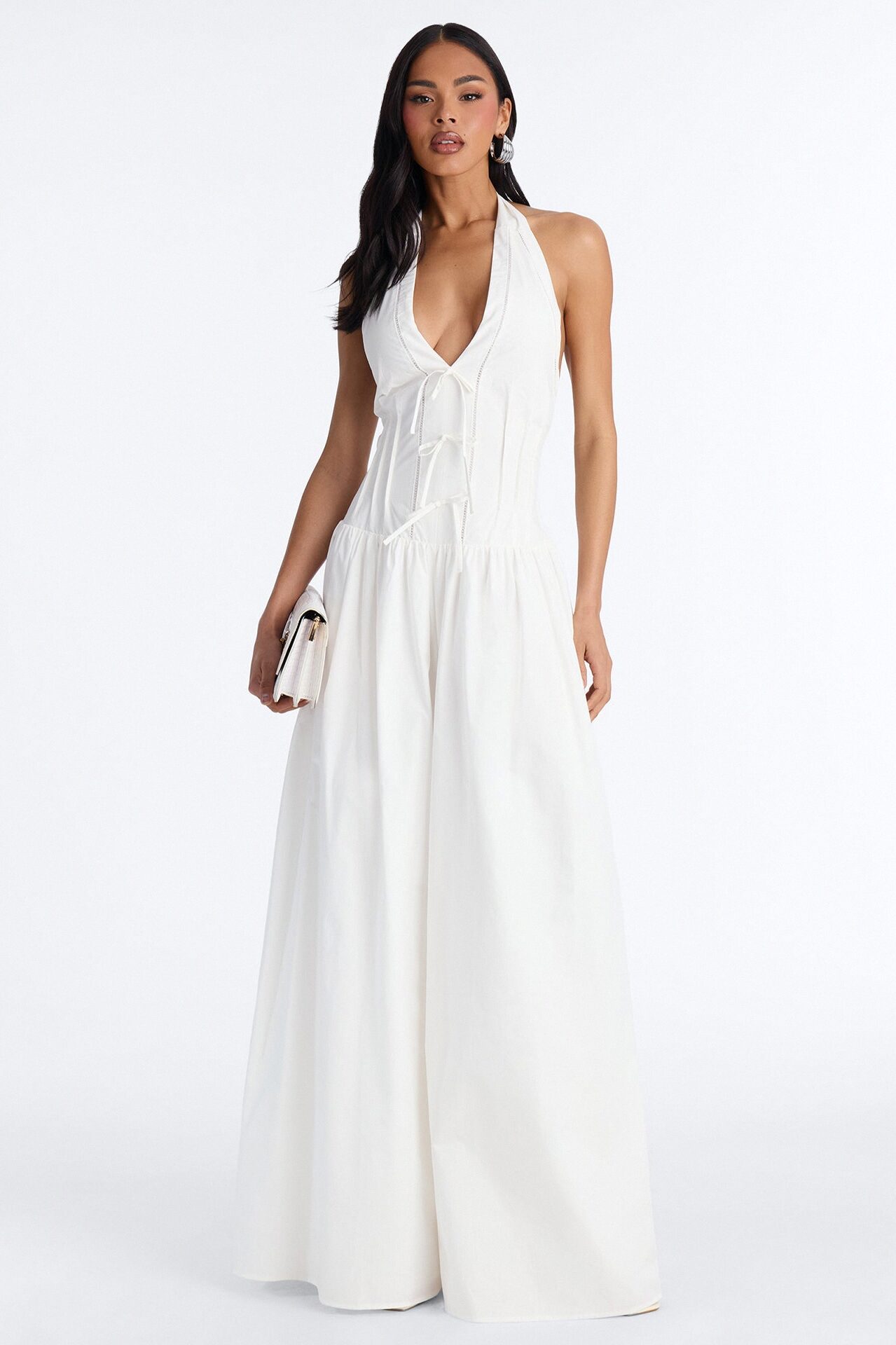 Countryside Cutie Poplin Jumpsuit - White