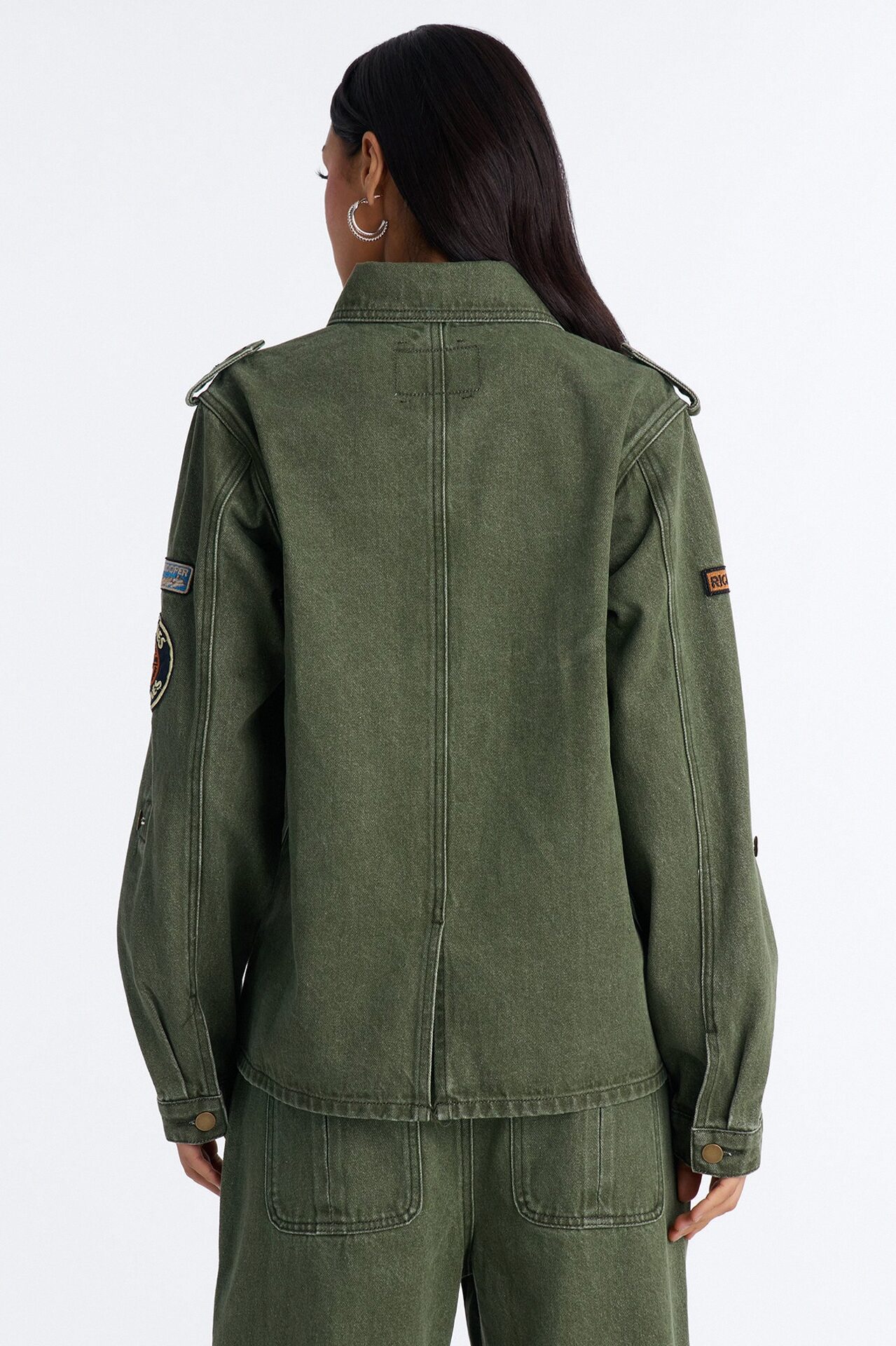 First Ranker Denim Shacket - Olive