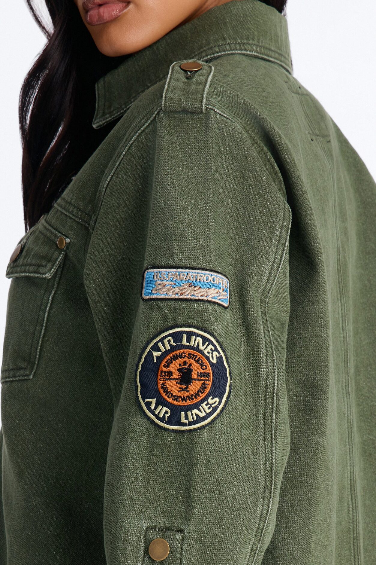 First Ranker Denim Shacket - Olive