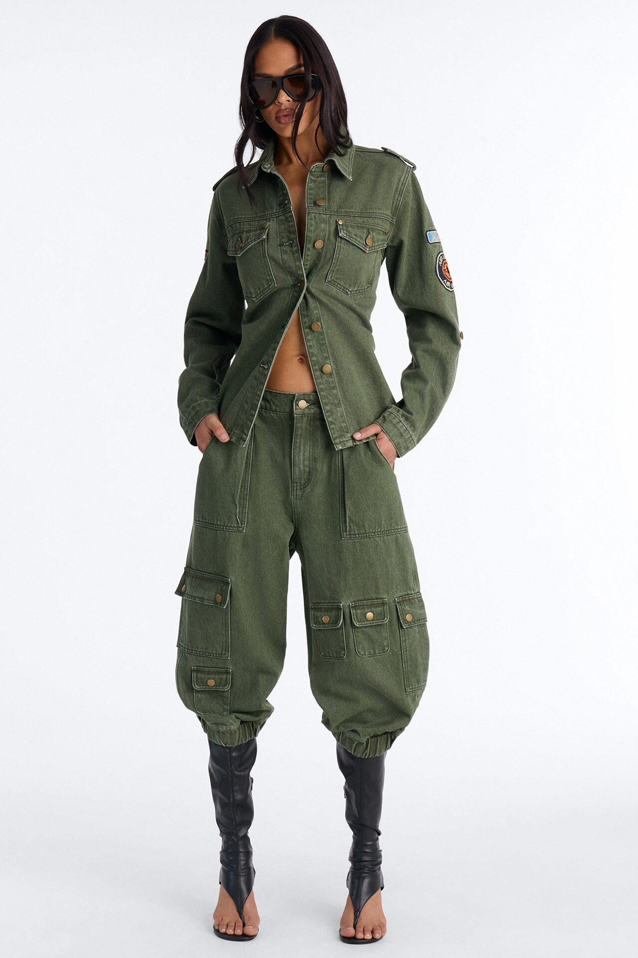 First Ranker Capri Cargo Jogger Jeans - Olive