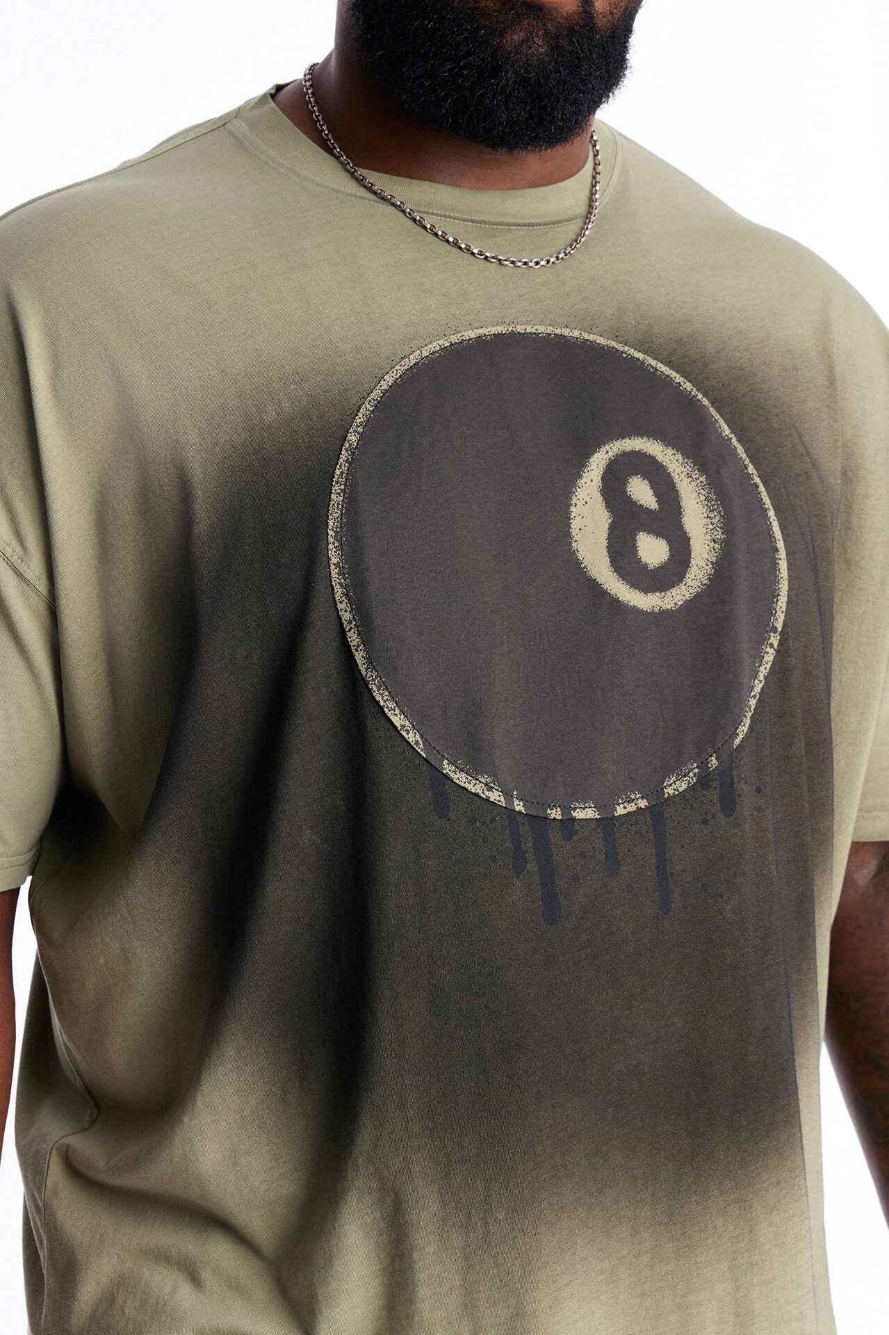 Fading Out 8 Ball Short Sleeve Tee - Olive