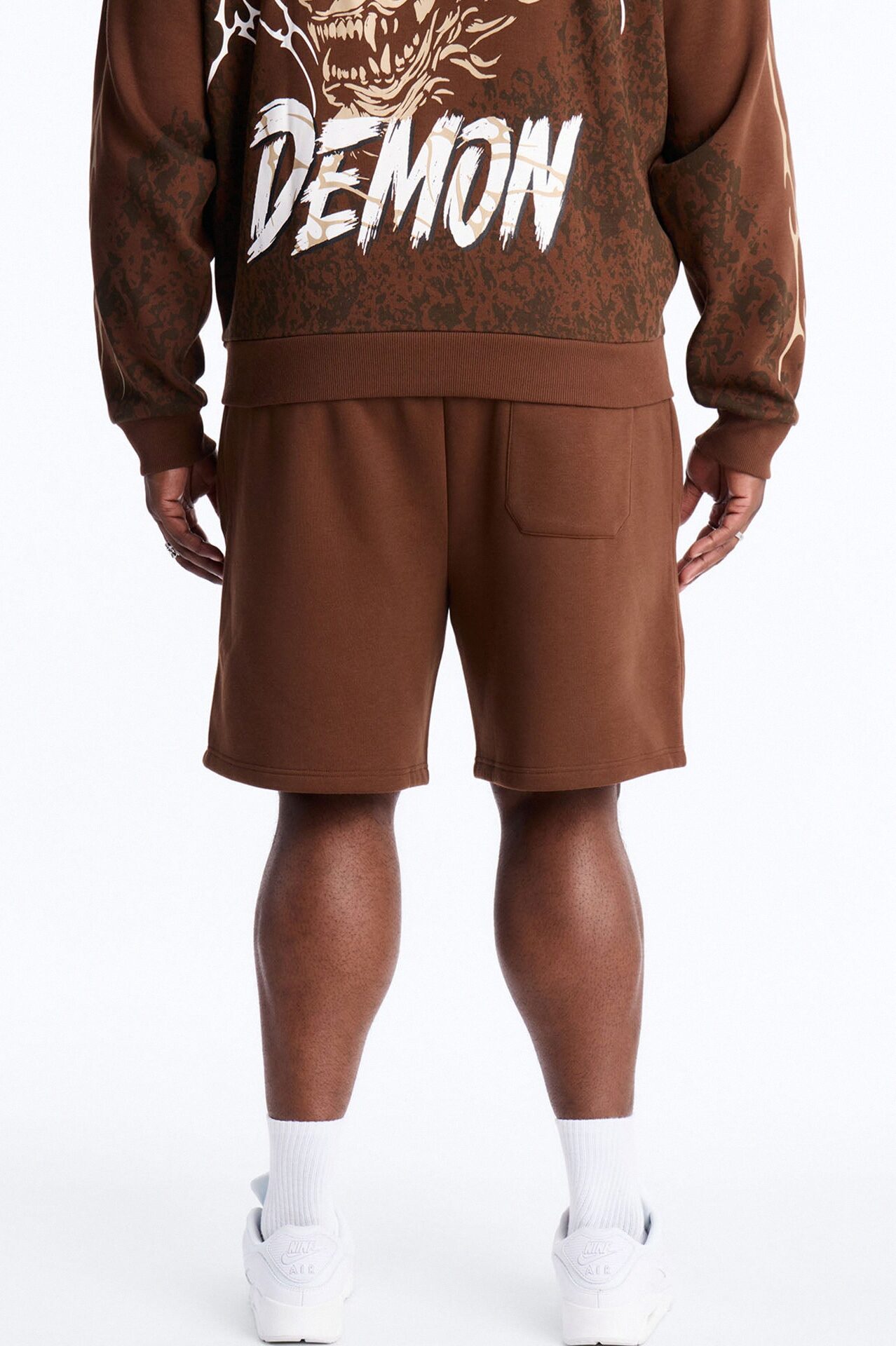 Dodge Demon Oni Mask Sweatshorts - Brown