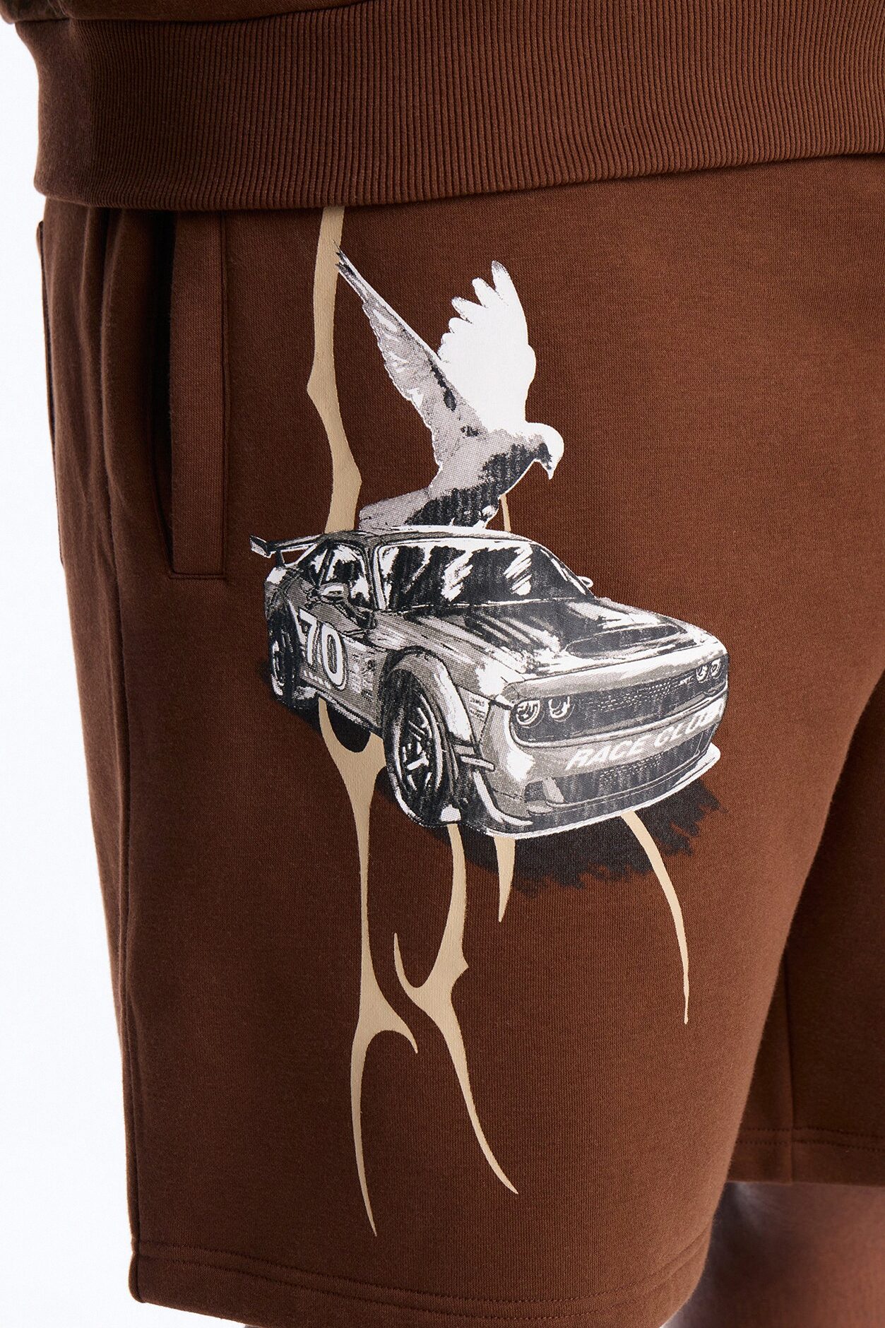 Dodge Demon Oni Mask Sweatshorts - Brown