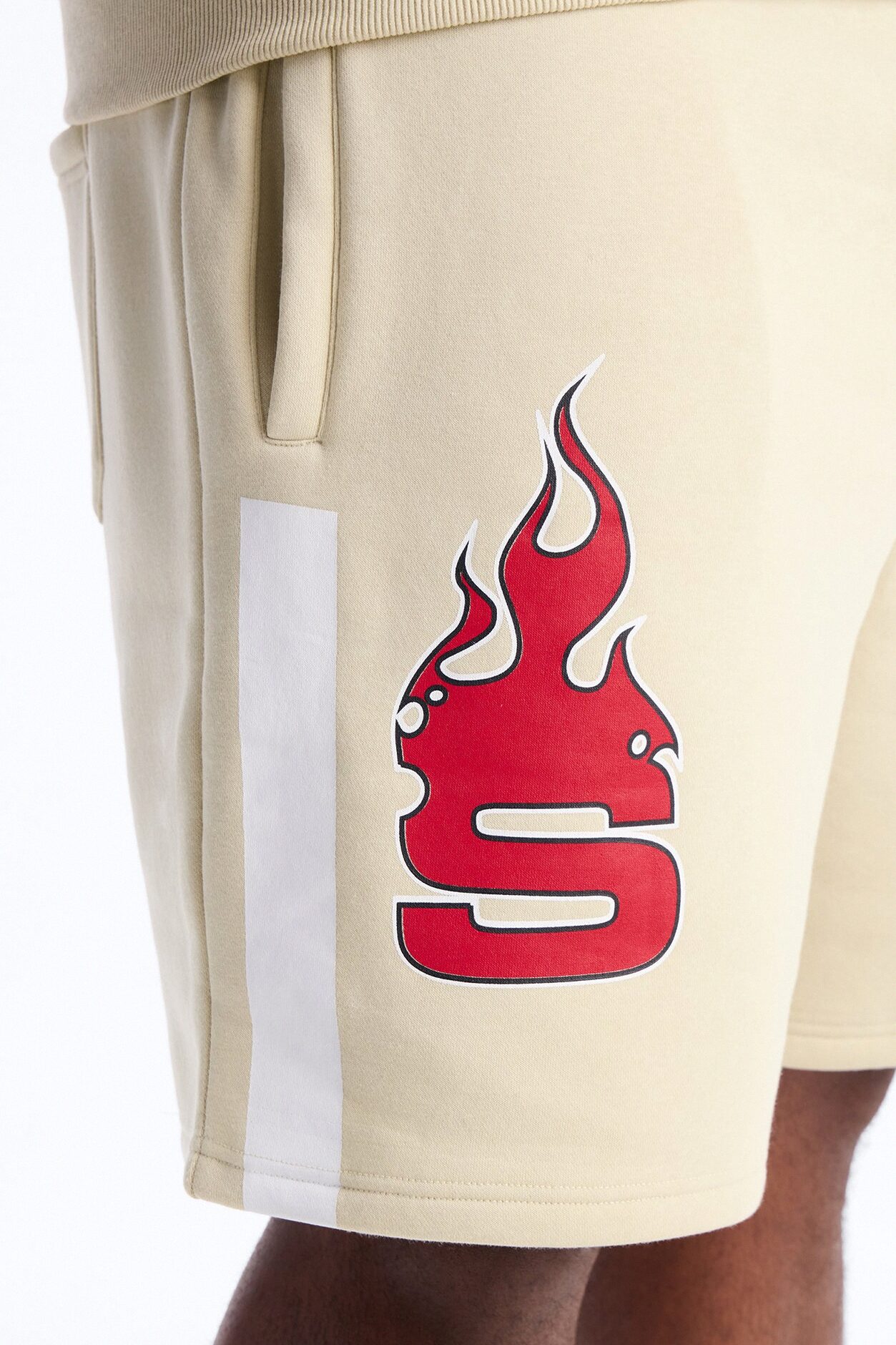 Scarface Embroidery Patch Sweatshorts - Khaki