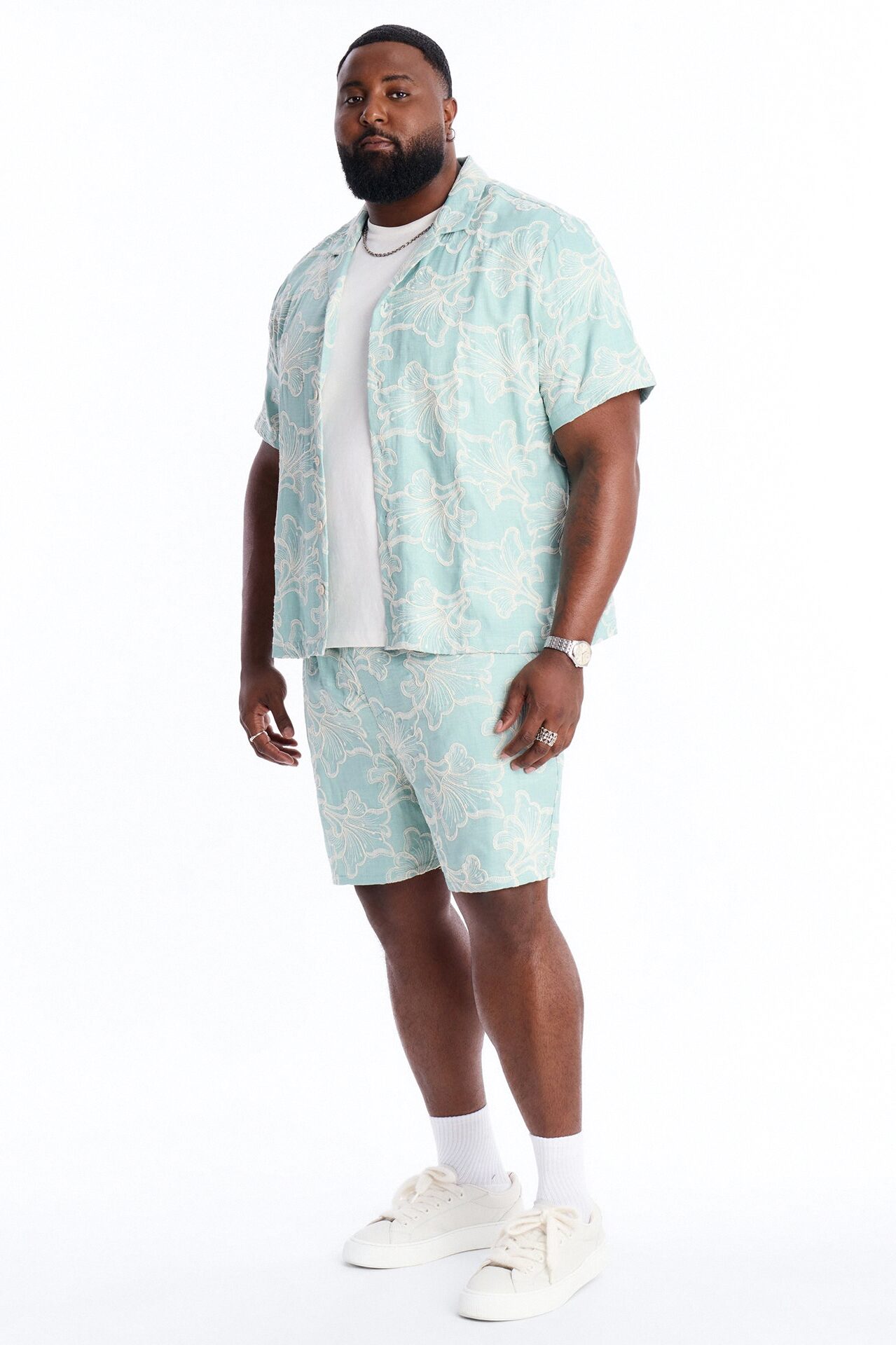 Coastal Drift Cuban Button Up Shirt - Mint