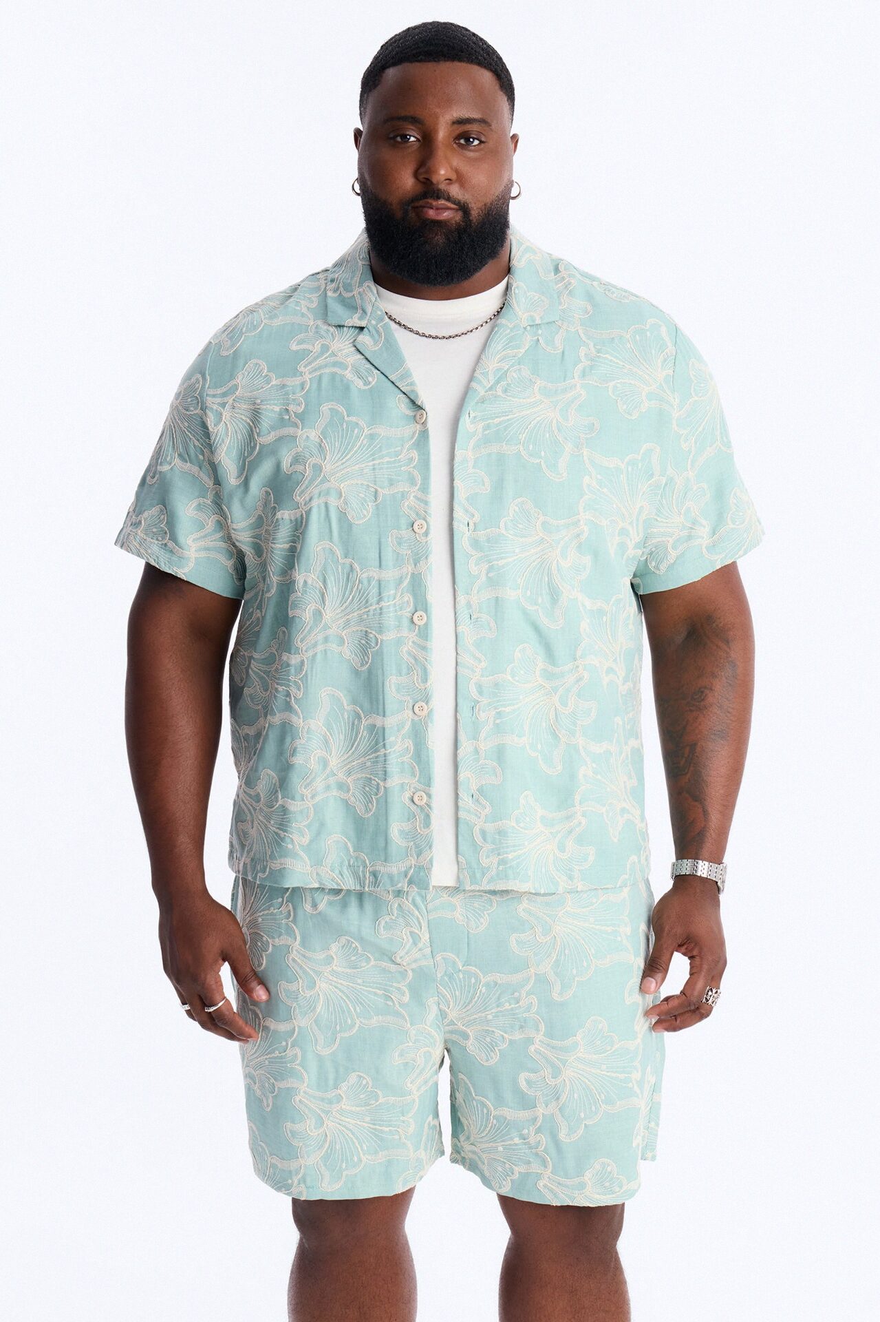 Coastal Drift Cuban Button Up Shirt - Mint