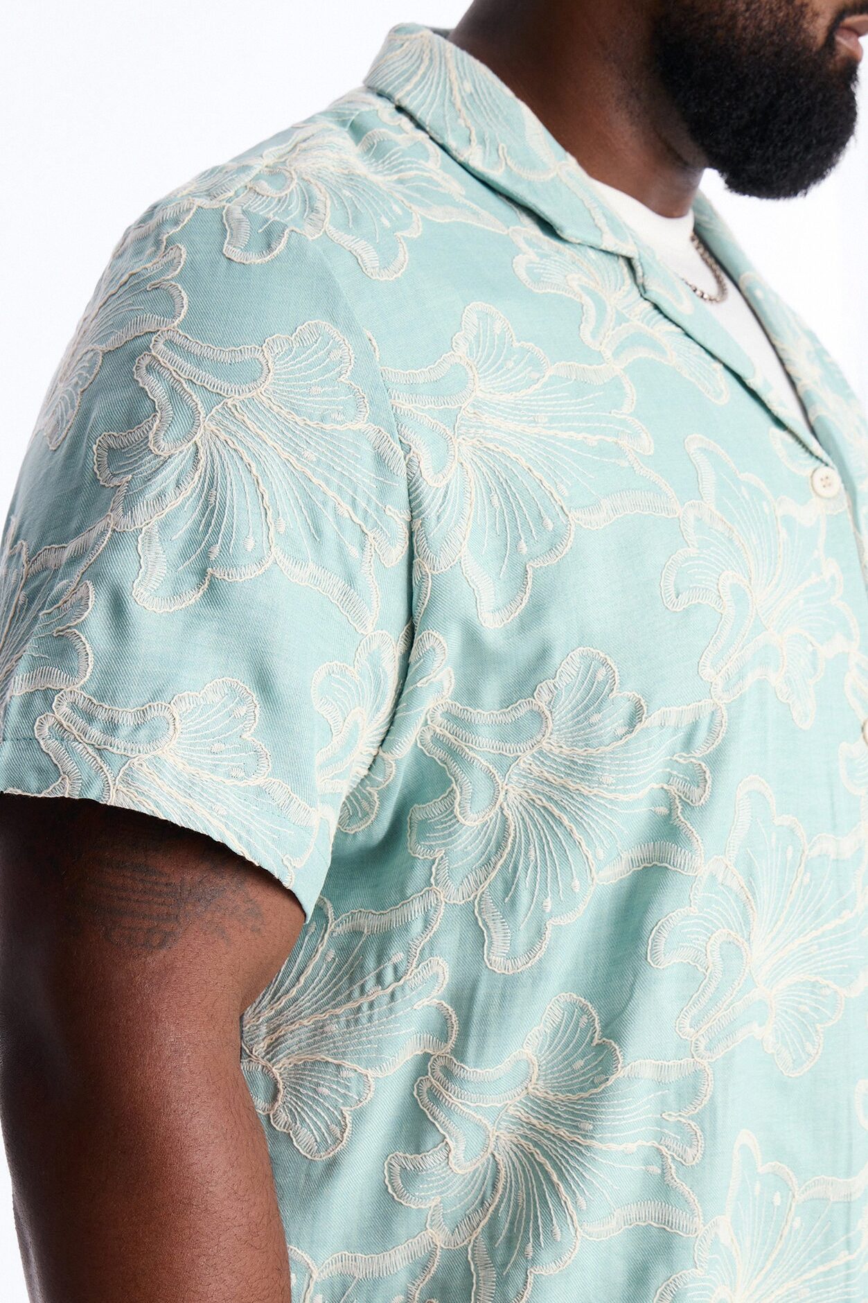 Coastal Drift Cuban Button Up Shirt - Mint