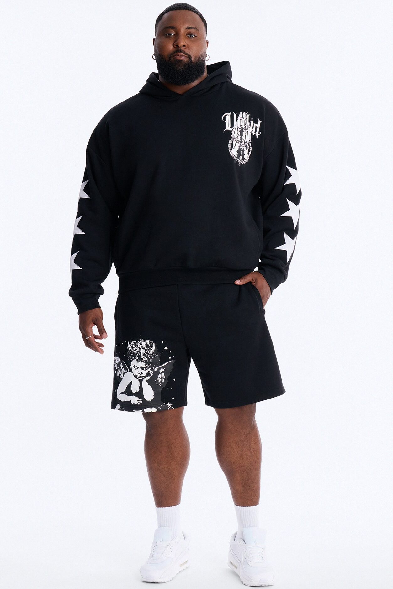 Menace Sent Embroidery Sweatshorts - Black