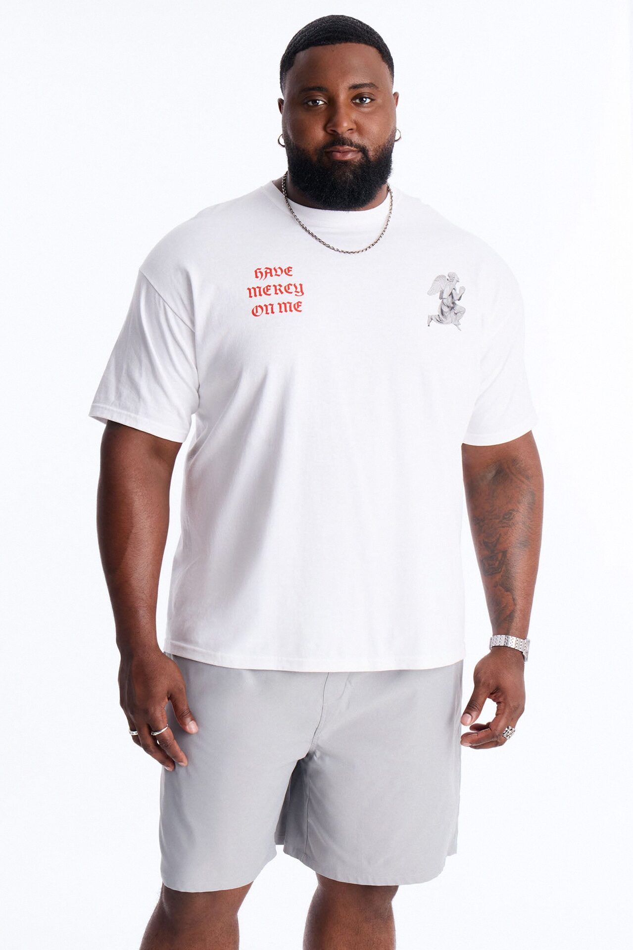 Pray For Me Angels Short Sleeve Tee - White