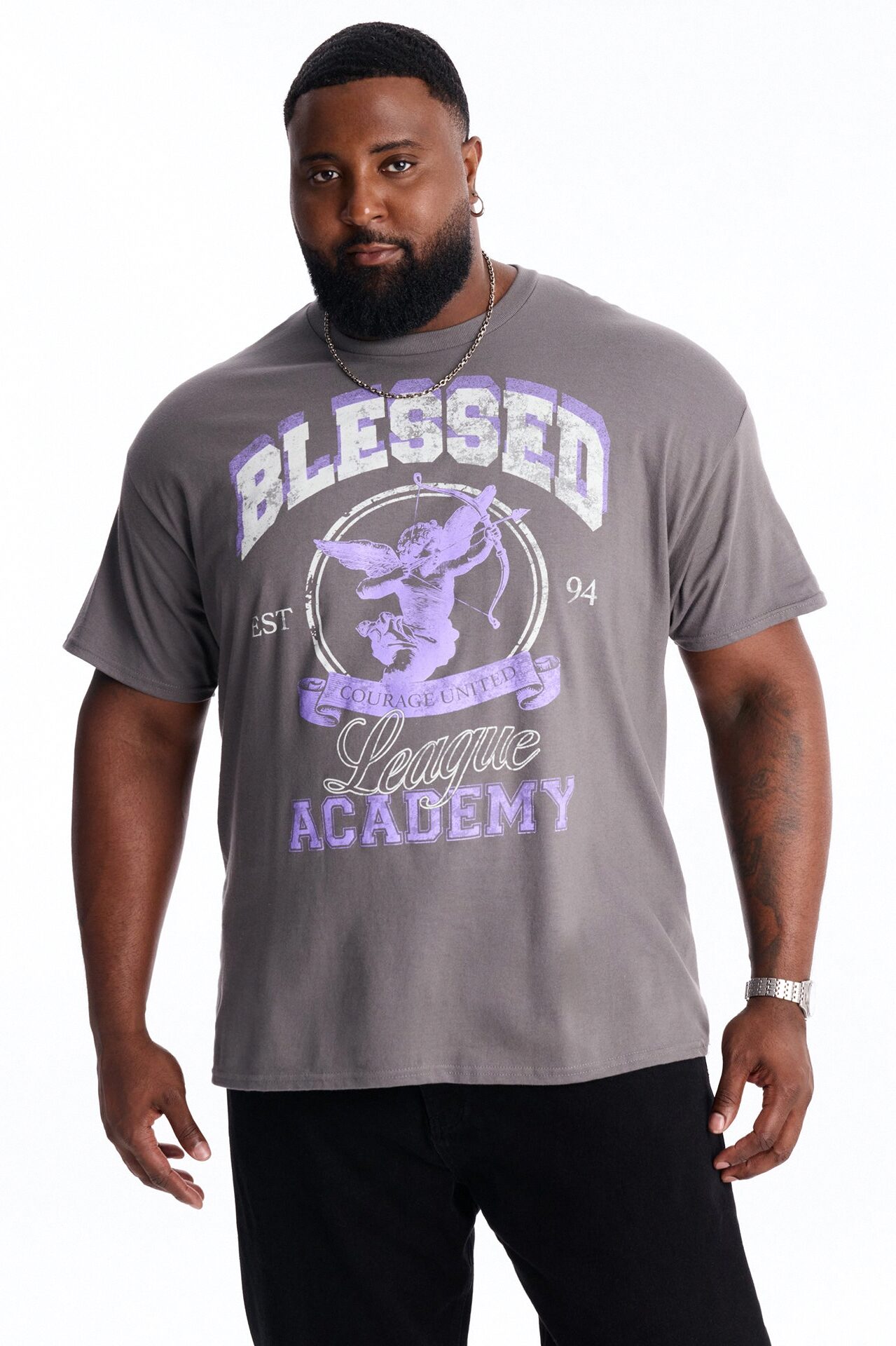 Blessed Academy Short Sleeve Tee - Charcoal