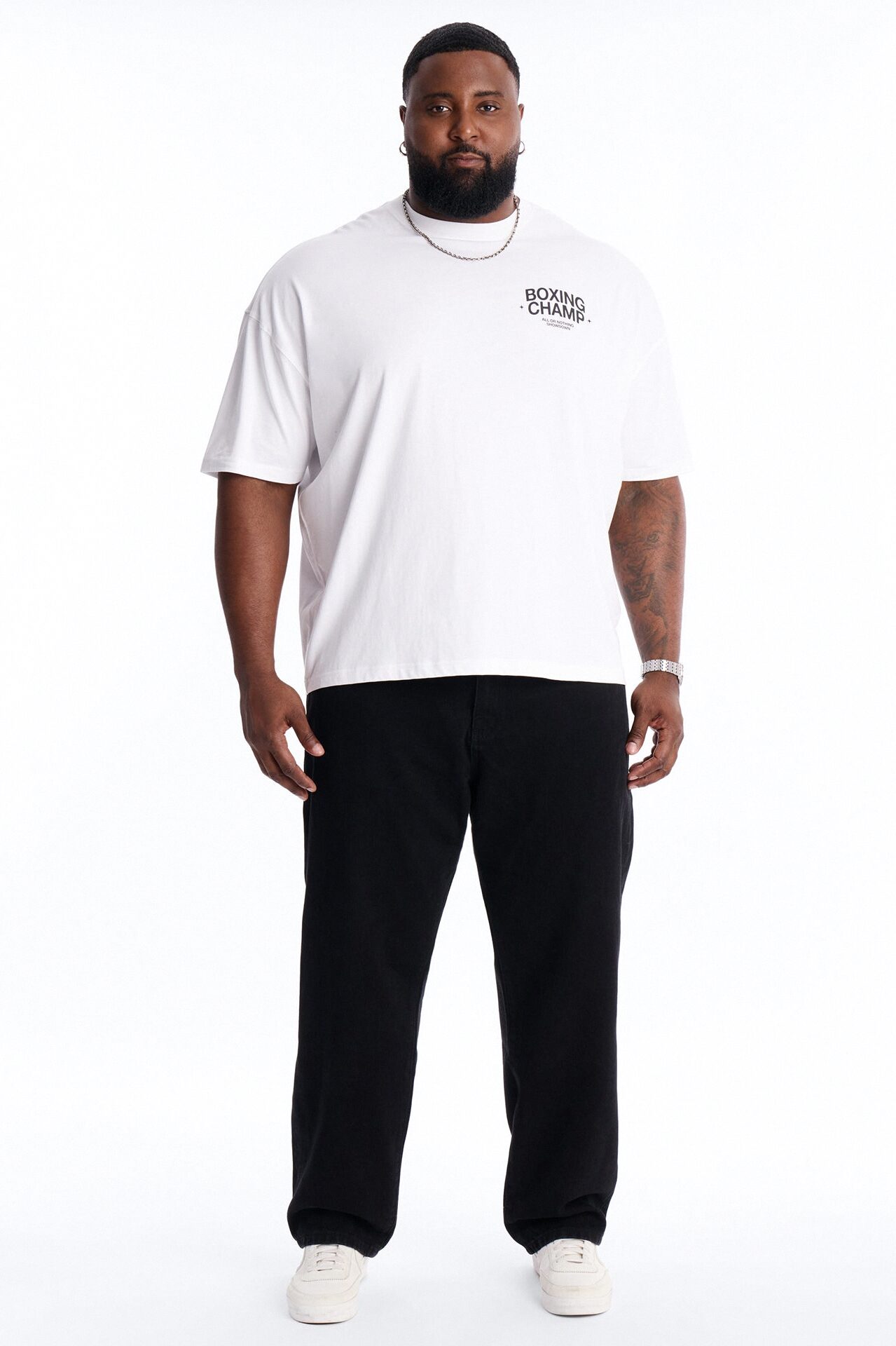 Boxing Champ Oversized Short Sleeve Tee - White