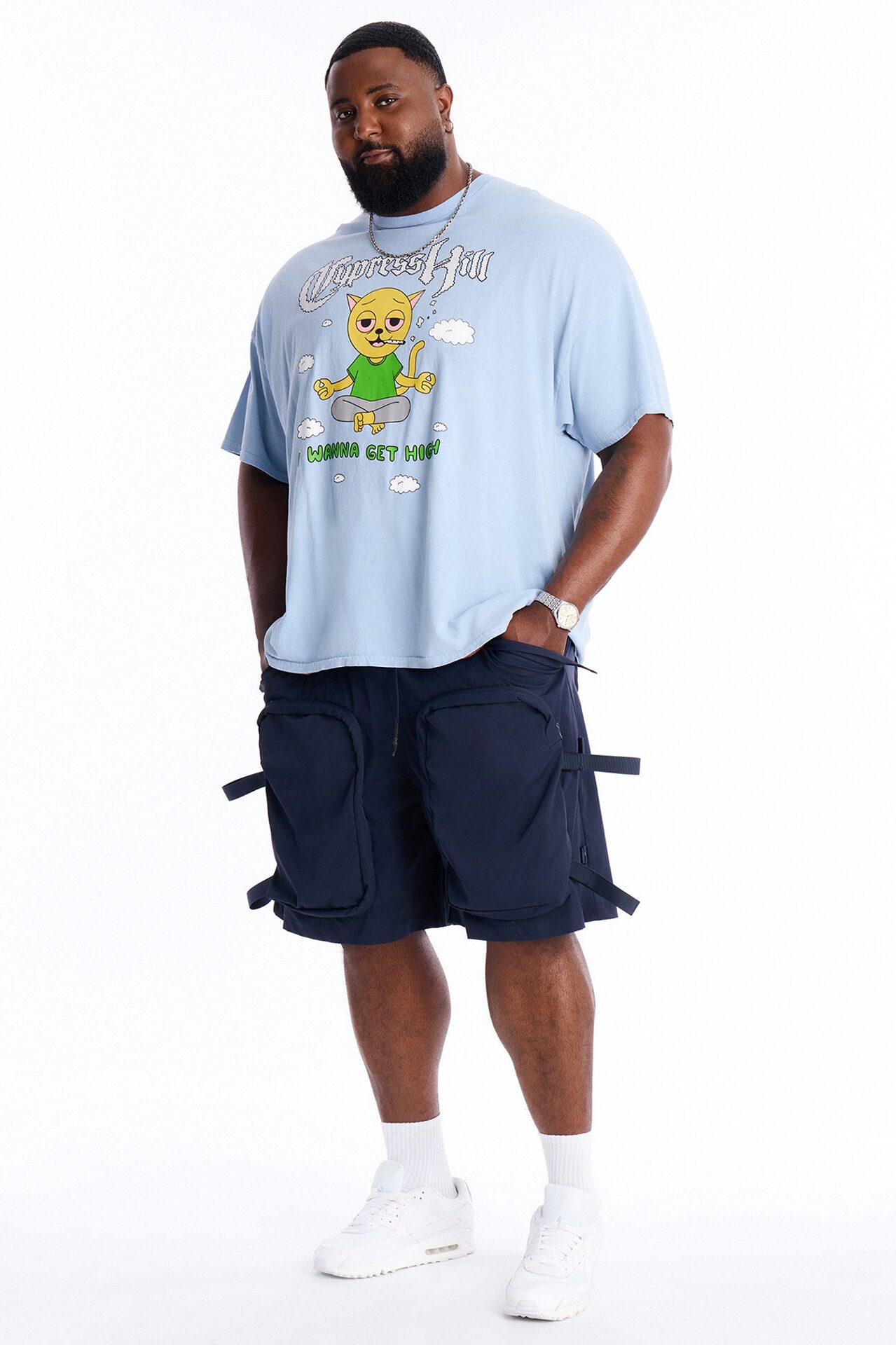 Cypress Hill I Wanna Get High Boxy Short Sleeve Tee - Light Blue