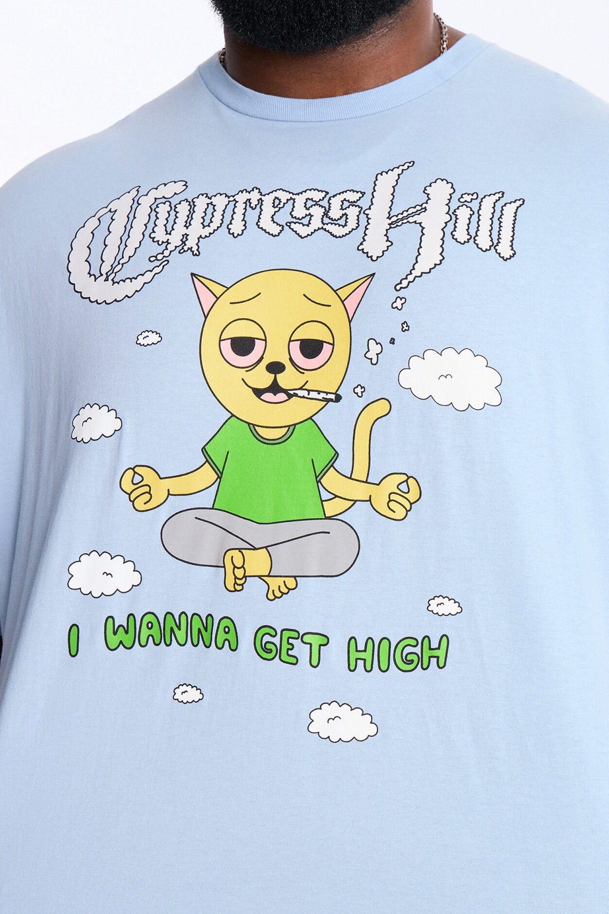 Cypress Hill I Wanna Get High Boxy Short Sleeve Tee - Light Blue
