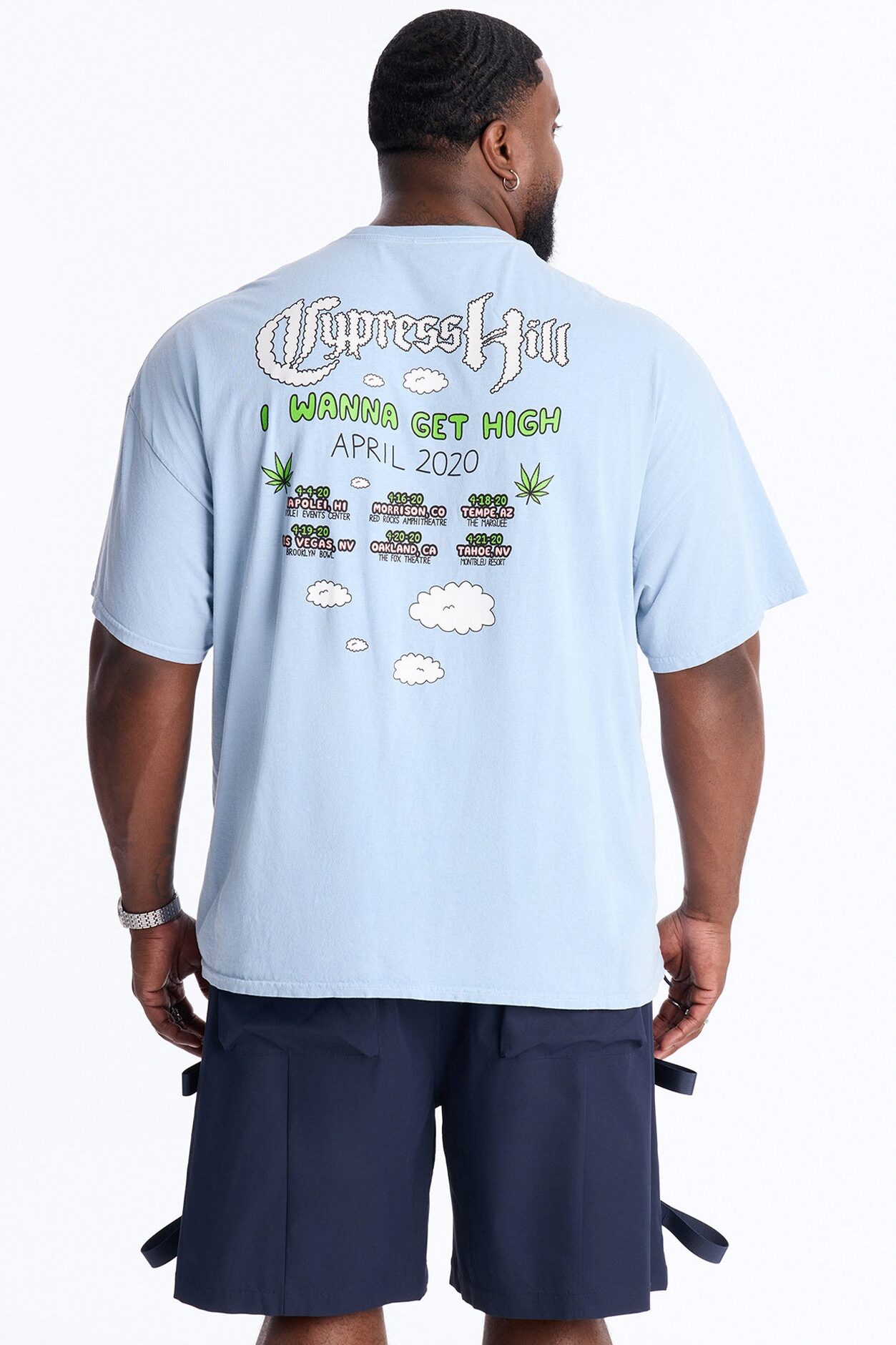 Cypress Hill I Wanna Get High Boxy Short Sleeve Tee - Light Blue
