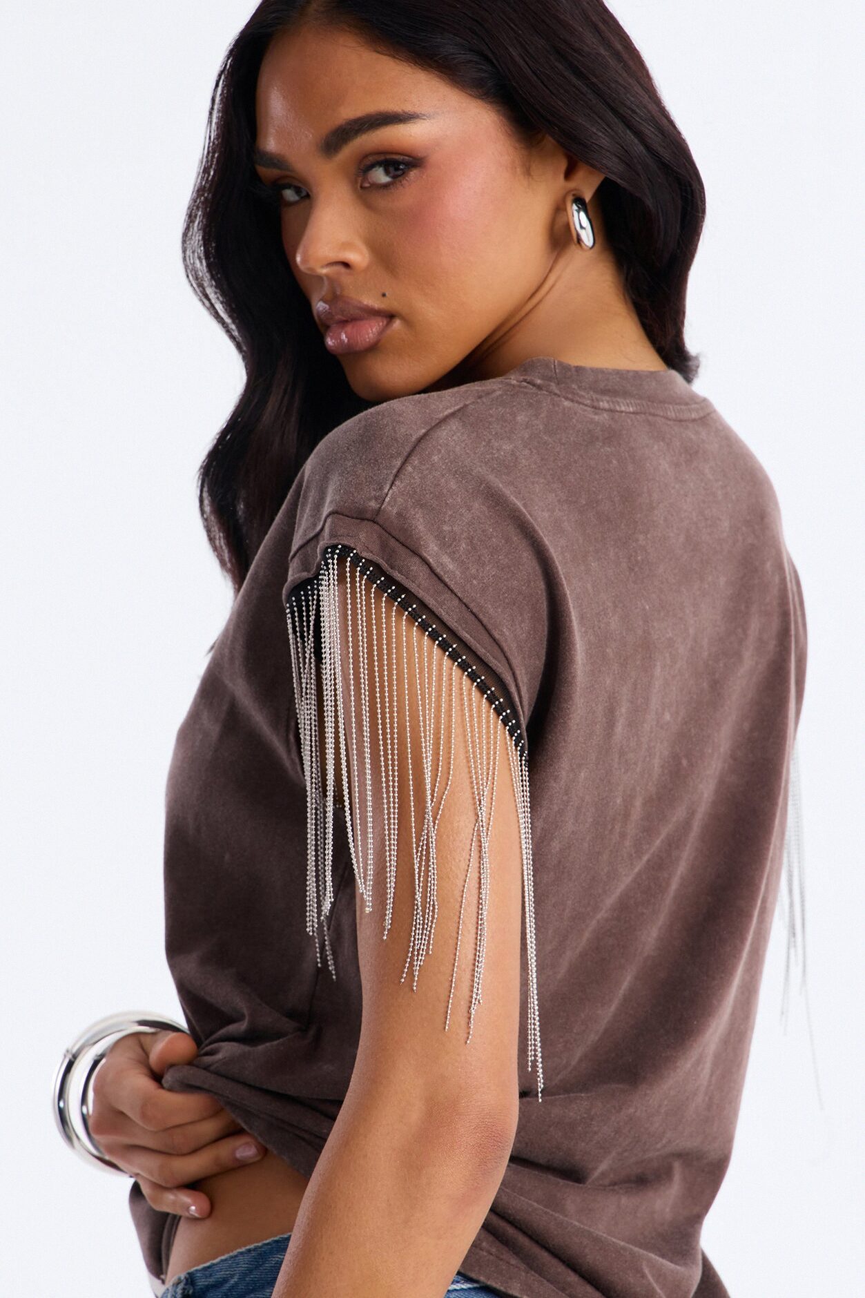 Heritage Ranch Chain Sleeve Tee - Chocolate