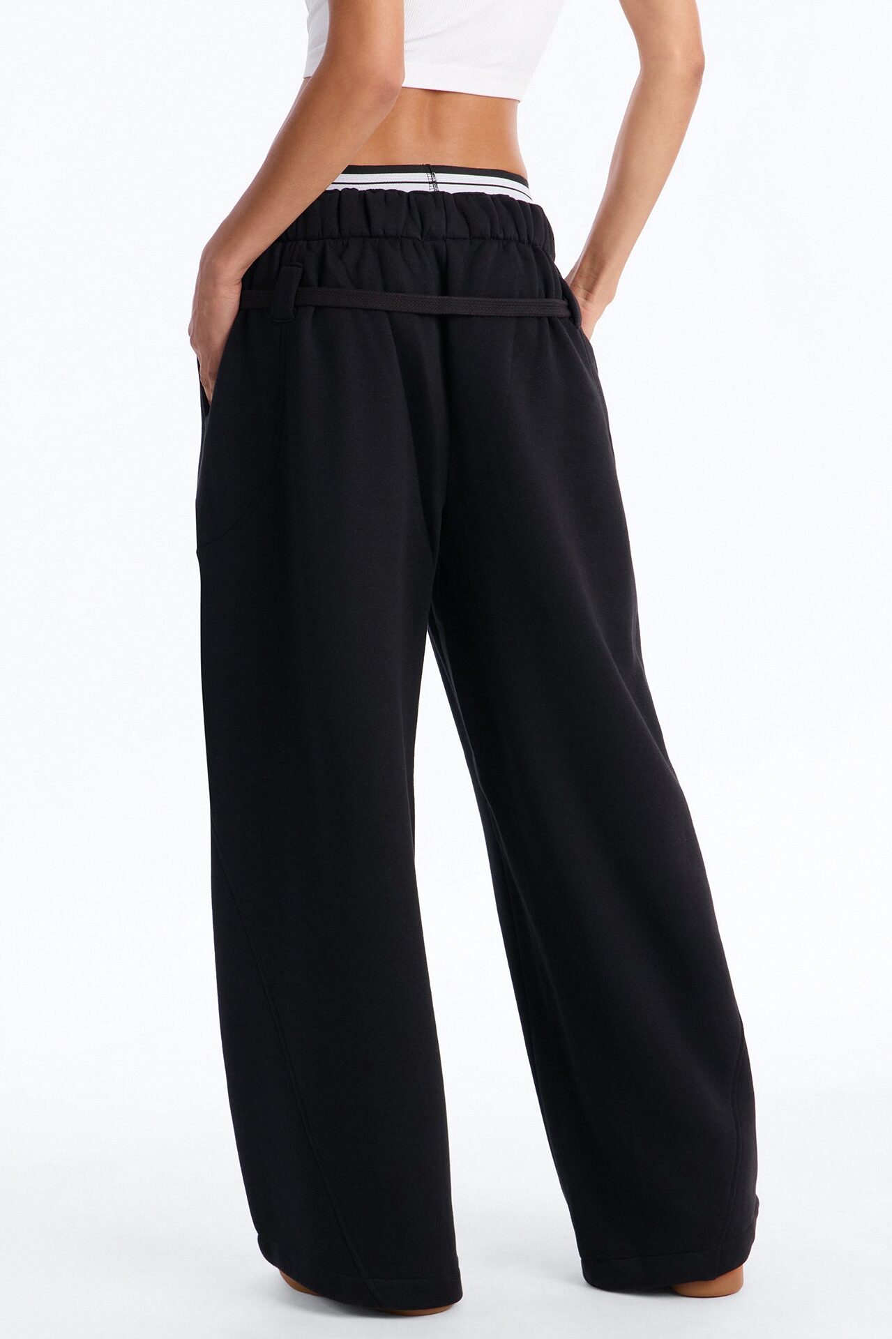 Kenia Fleece Baggy Barrel Sweatpants - Black