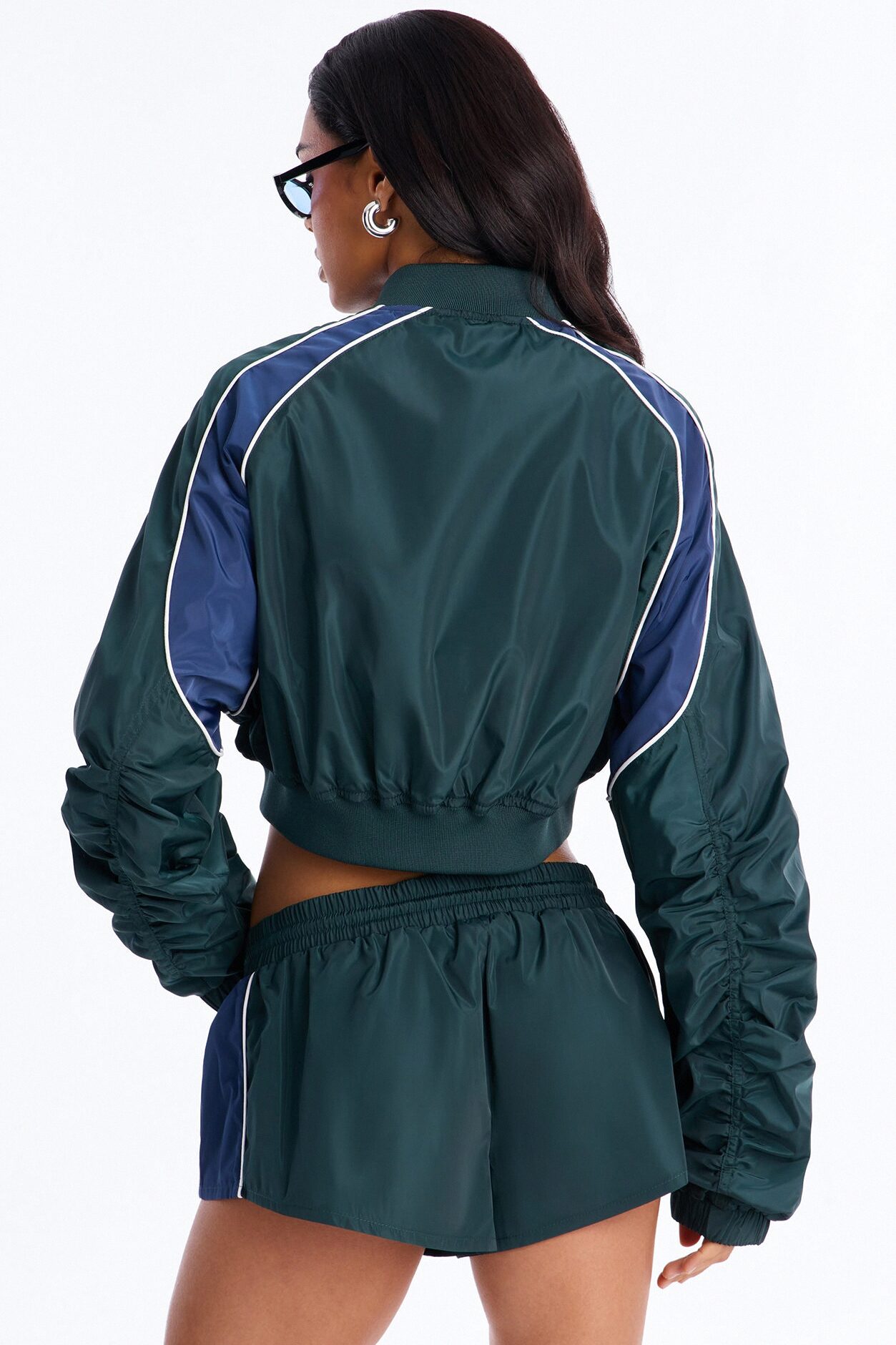 Your Best Shot Double Zip Windbreaker Jacket - Green/combo