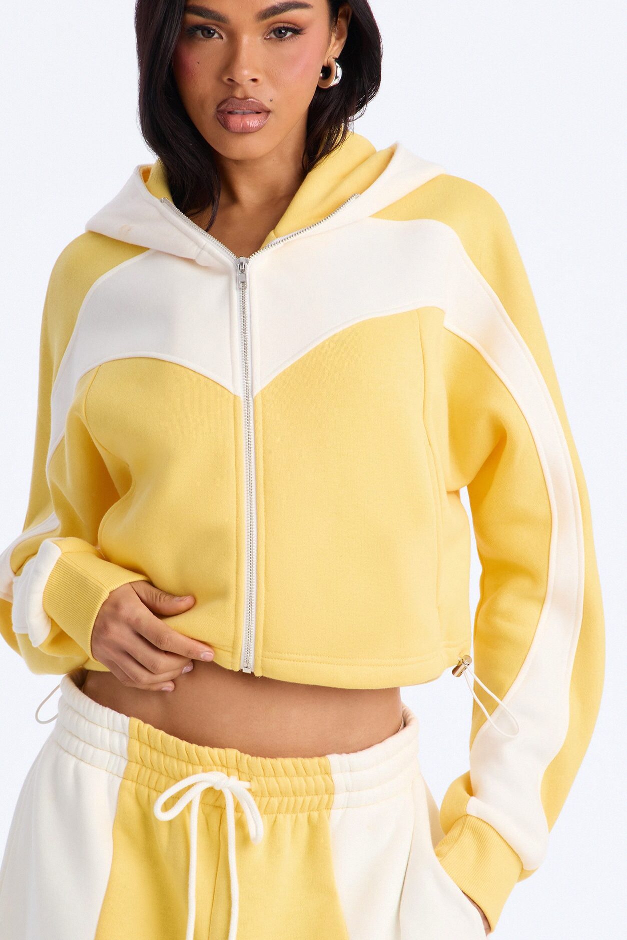 Comfort Coded Fleece Zip Up Hoodie - Yellow