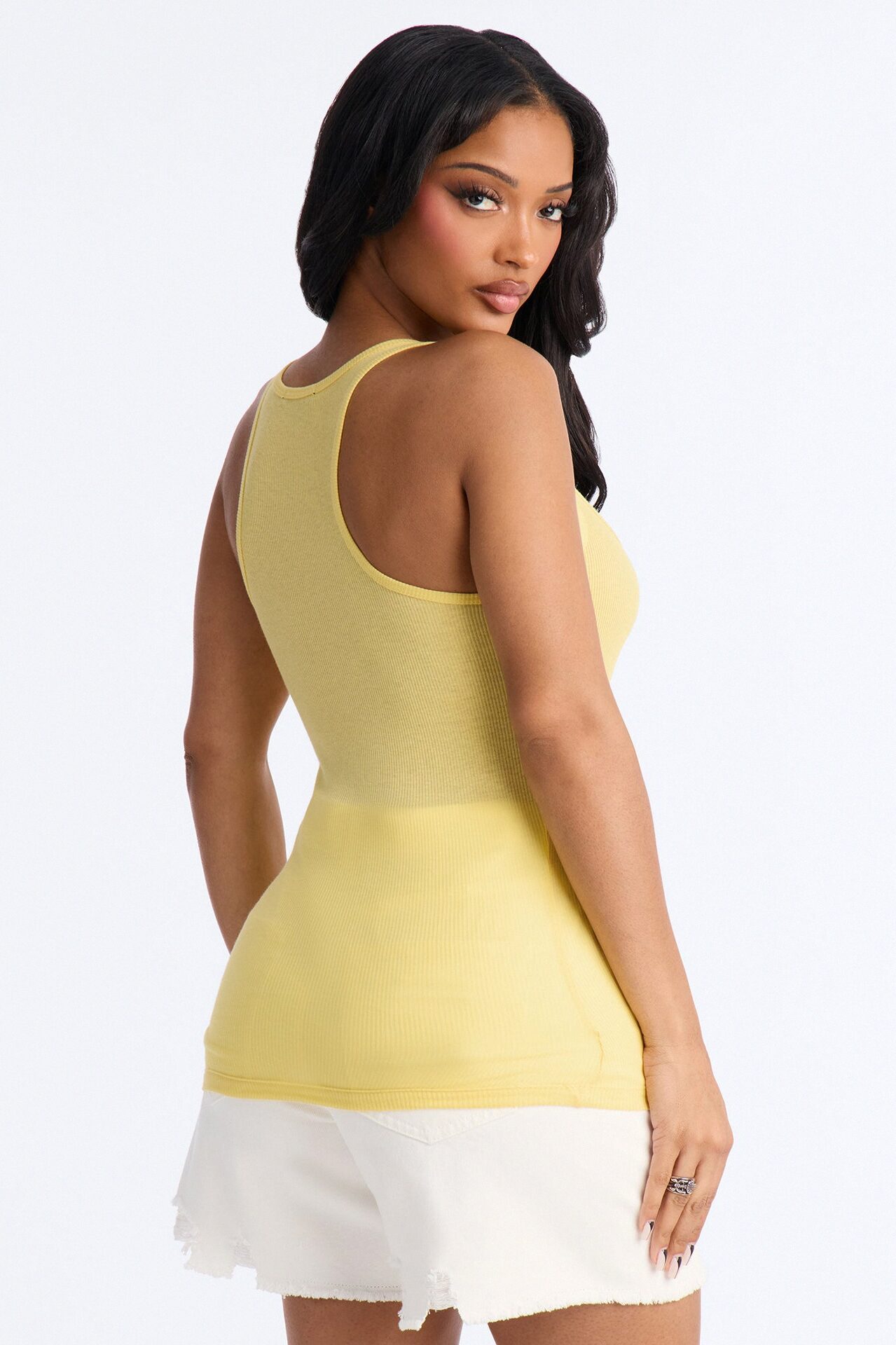 Zoey Racer Back Tank - Butter Yellow