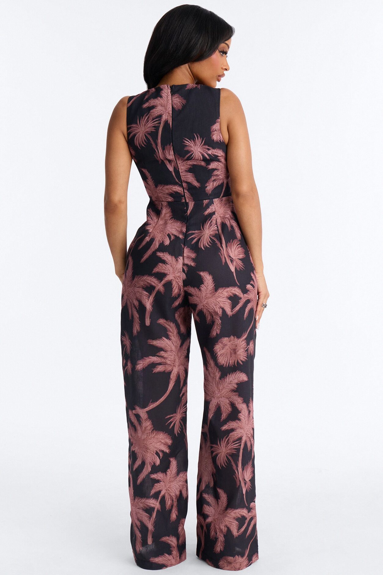 Off To Sunset Linen Jumpsuit - Black