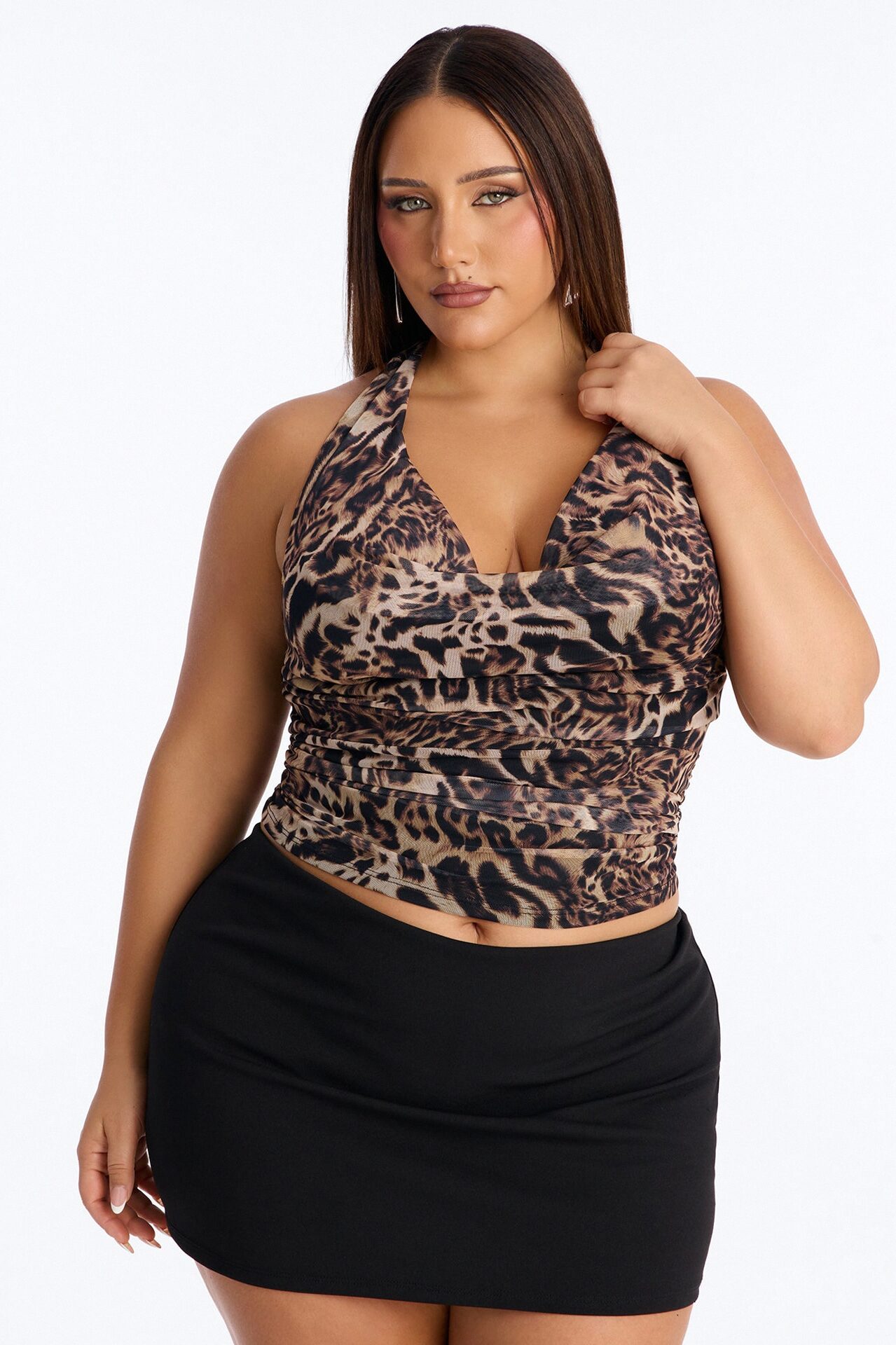 My Favorite Leopard Mesh Halter Top - Leopard