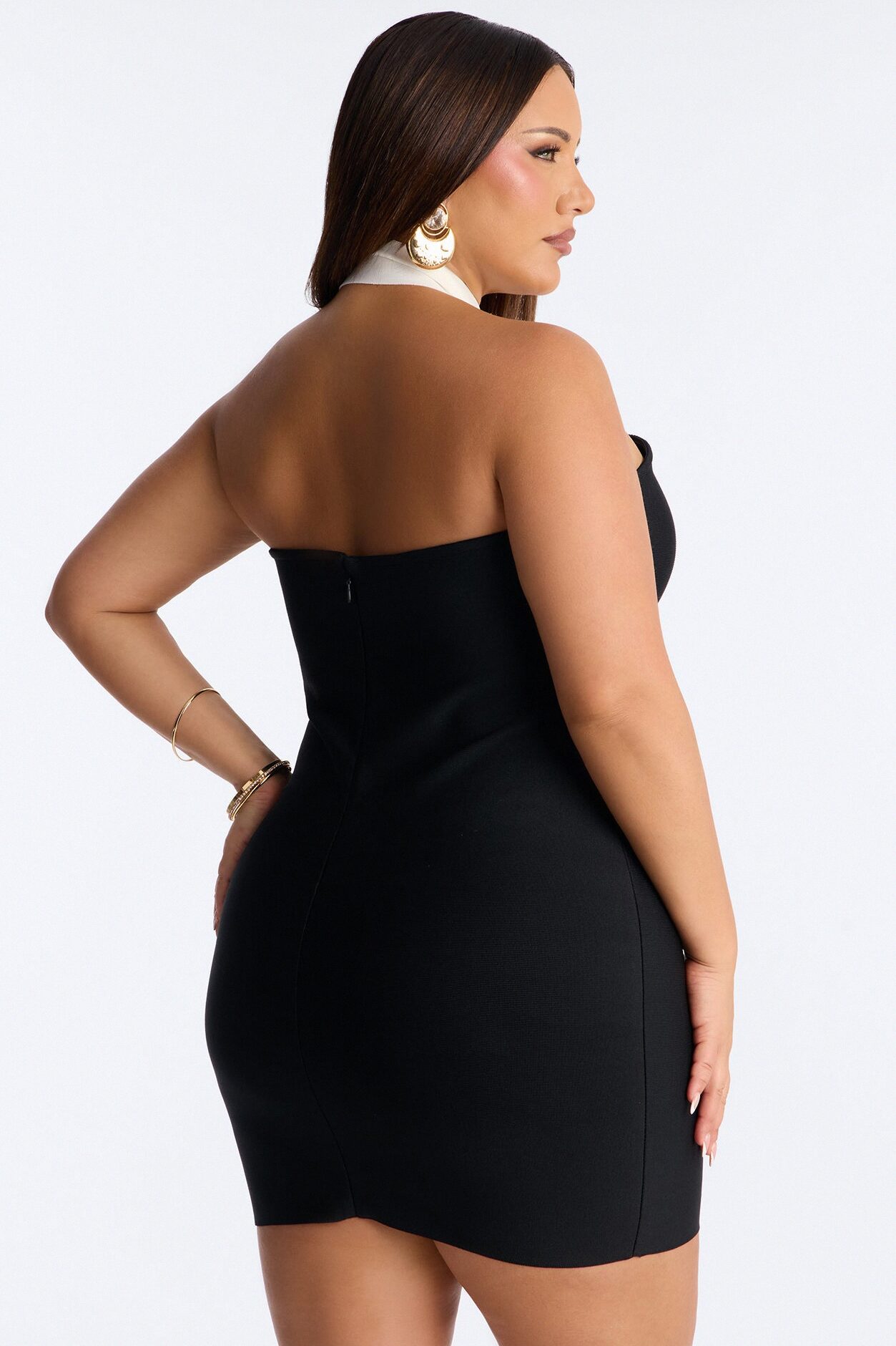 Kiki Sleeveless Bandage Mini Dress - Black/combo