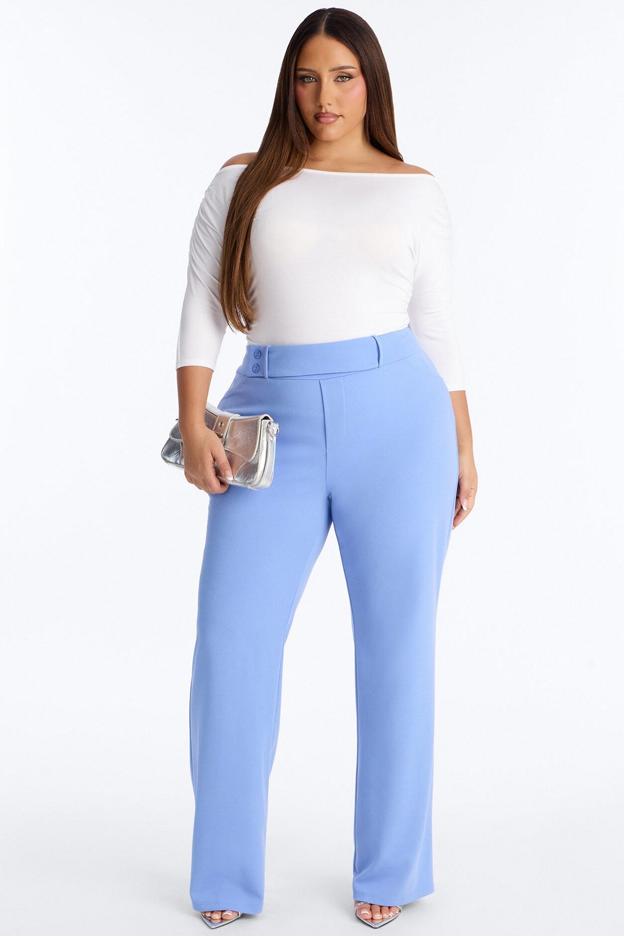 Lola Boat Neck Ruched Sleeve Bodysuit - White