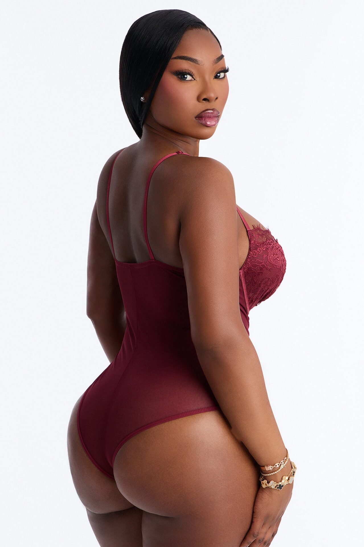Somebody To Love Lace Teddy - Burgundy