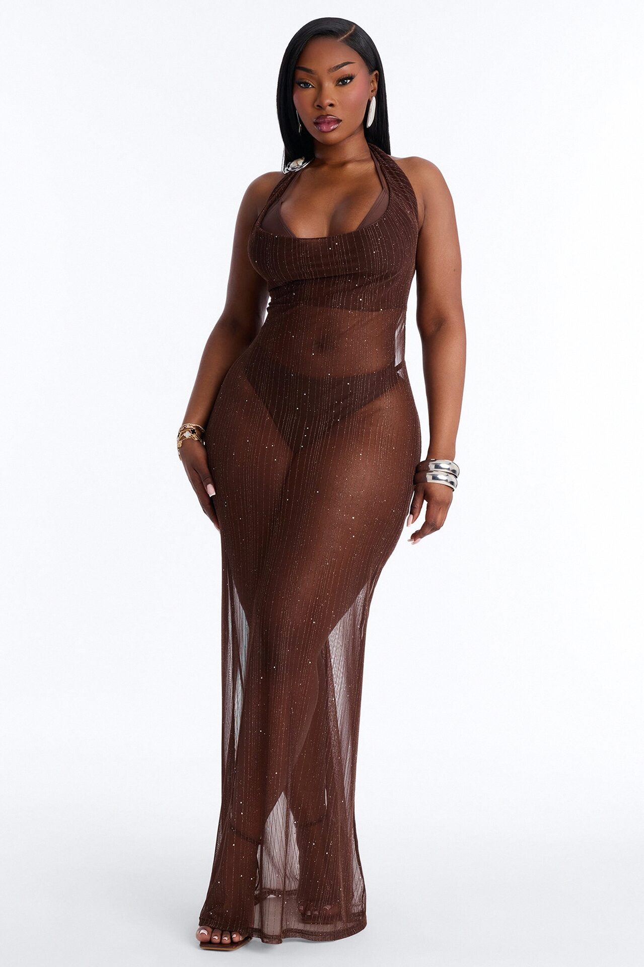 Eve Coverup Maxi Dress - Chocolate