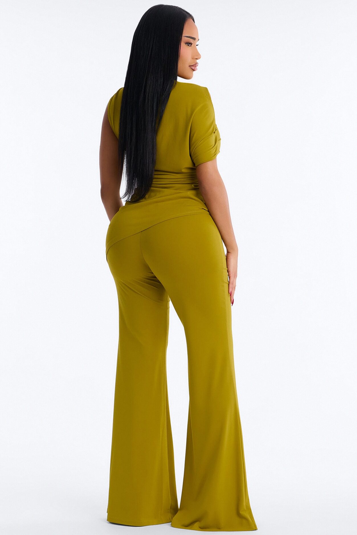 Victoria Asymmetrical Pant Set - Olive