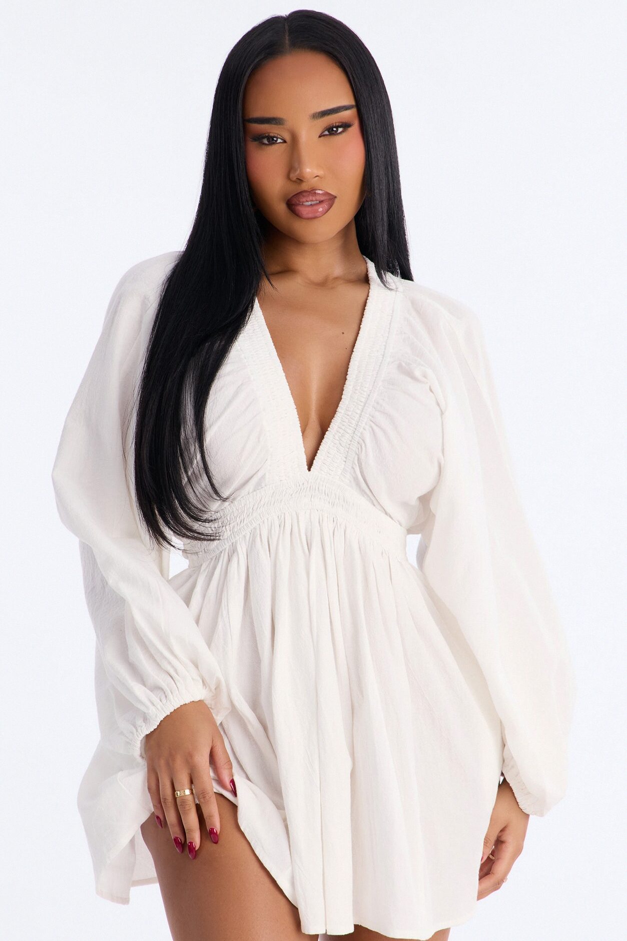 Rory Poplin Mini Dress - White
