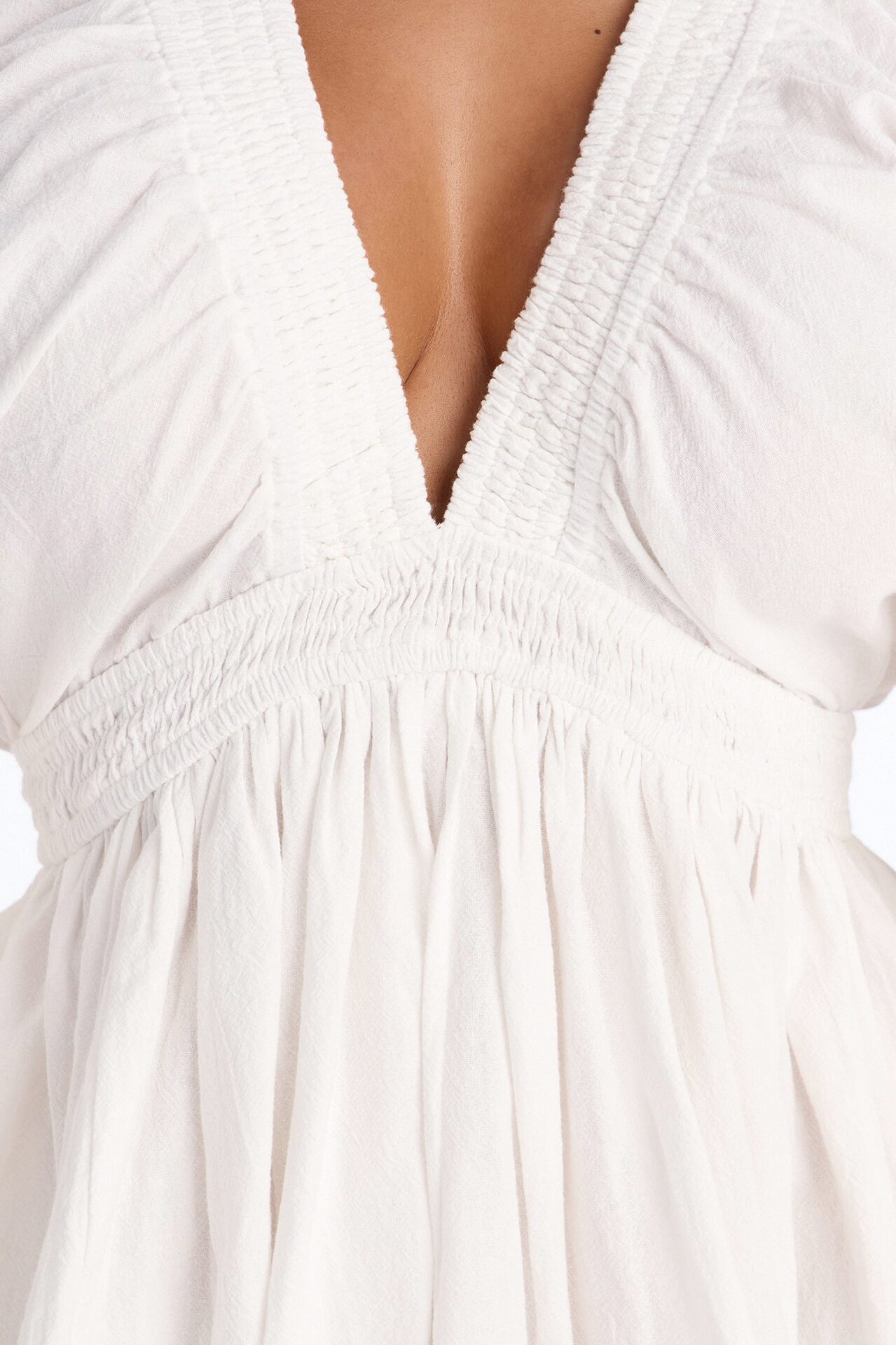 Rory Poplin Mini Dress - White